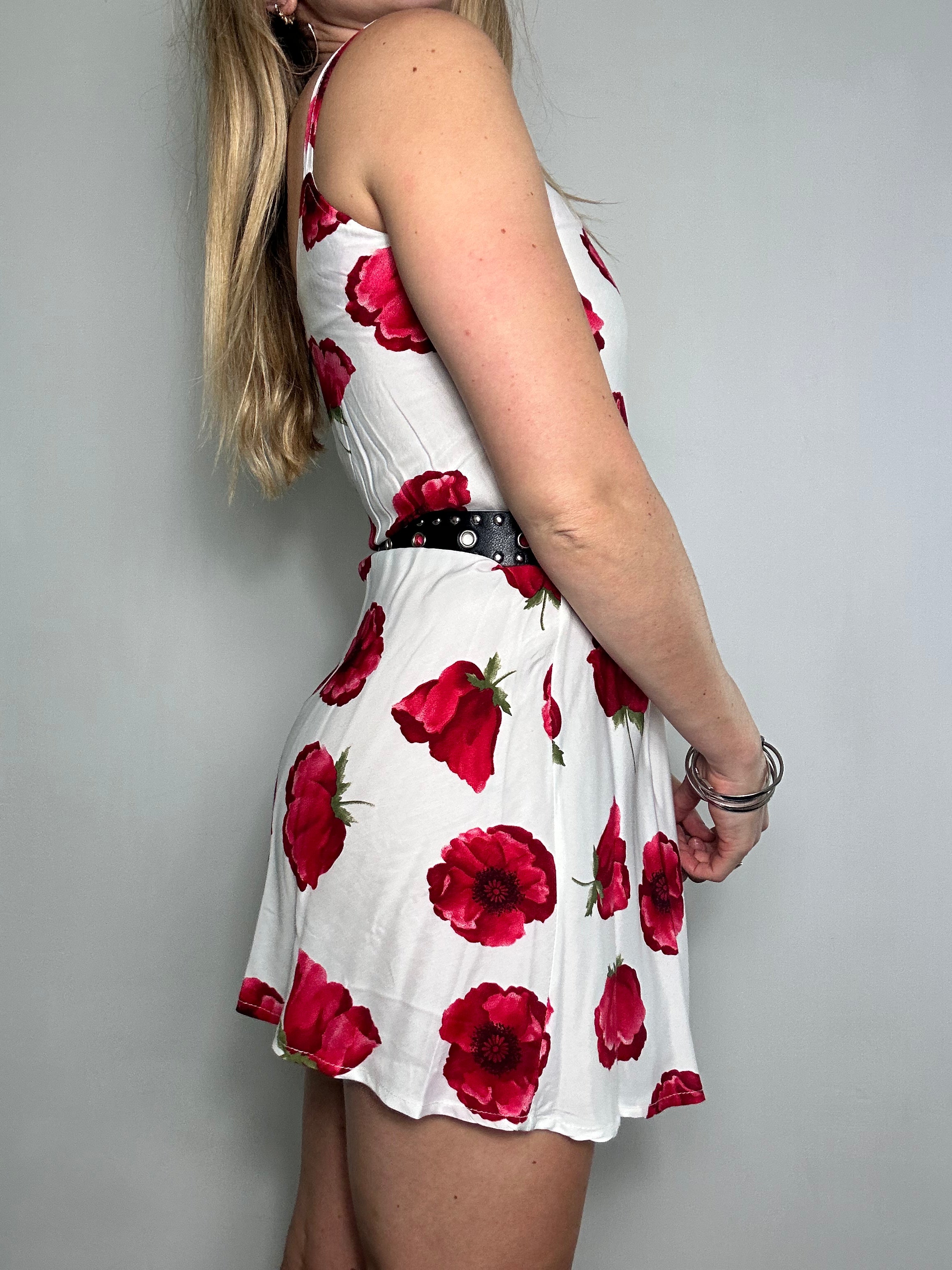 Red Floral Mini Dress size 8