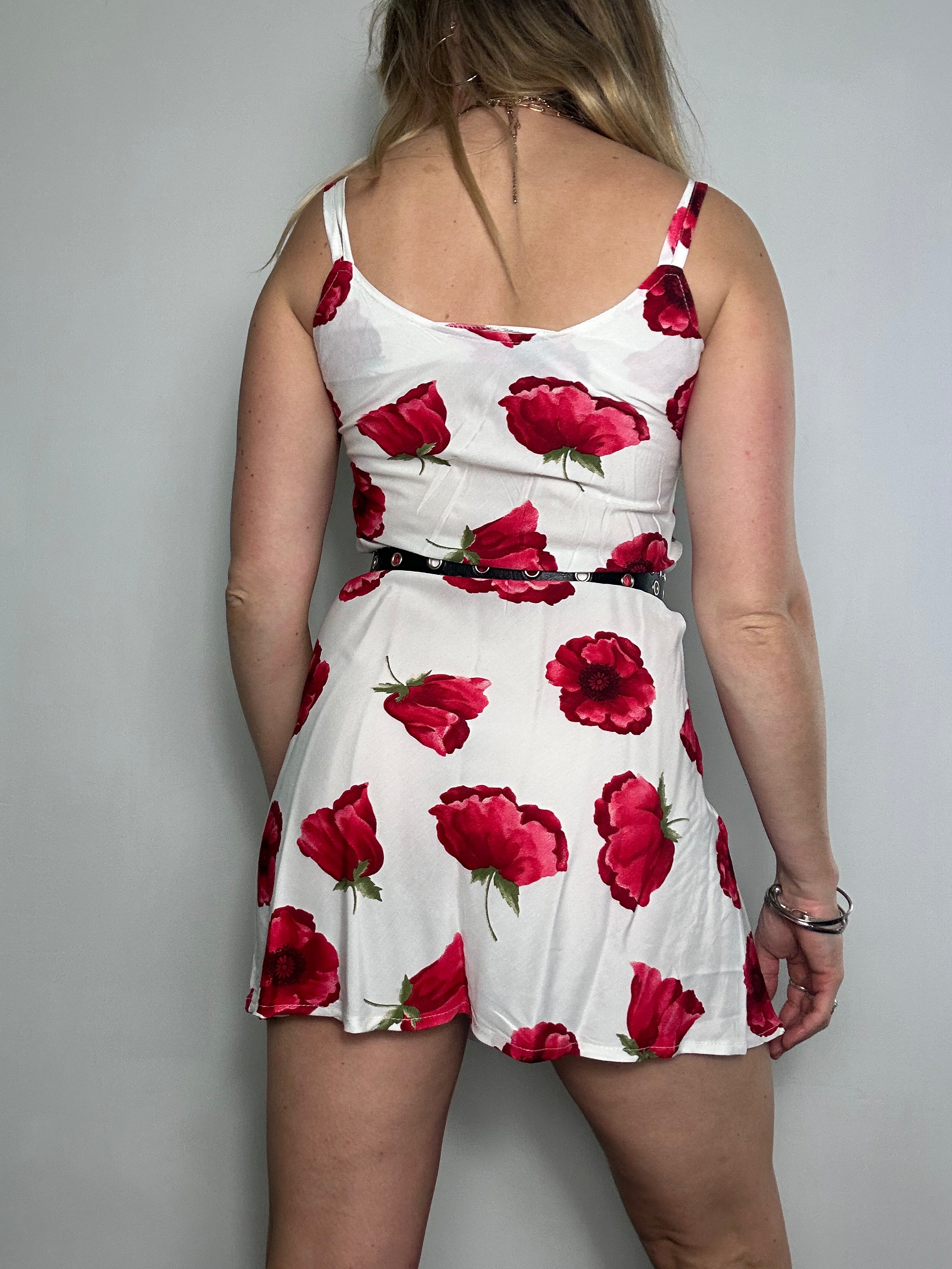 Red Floral Mini Dress size 8