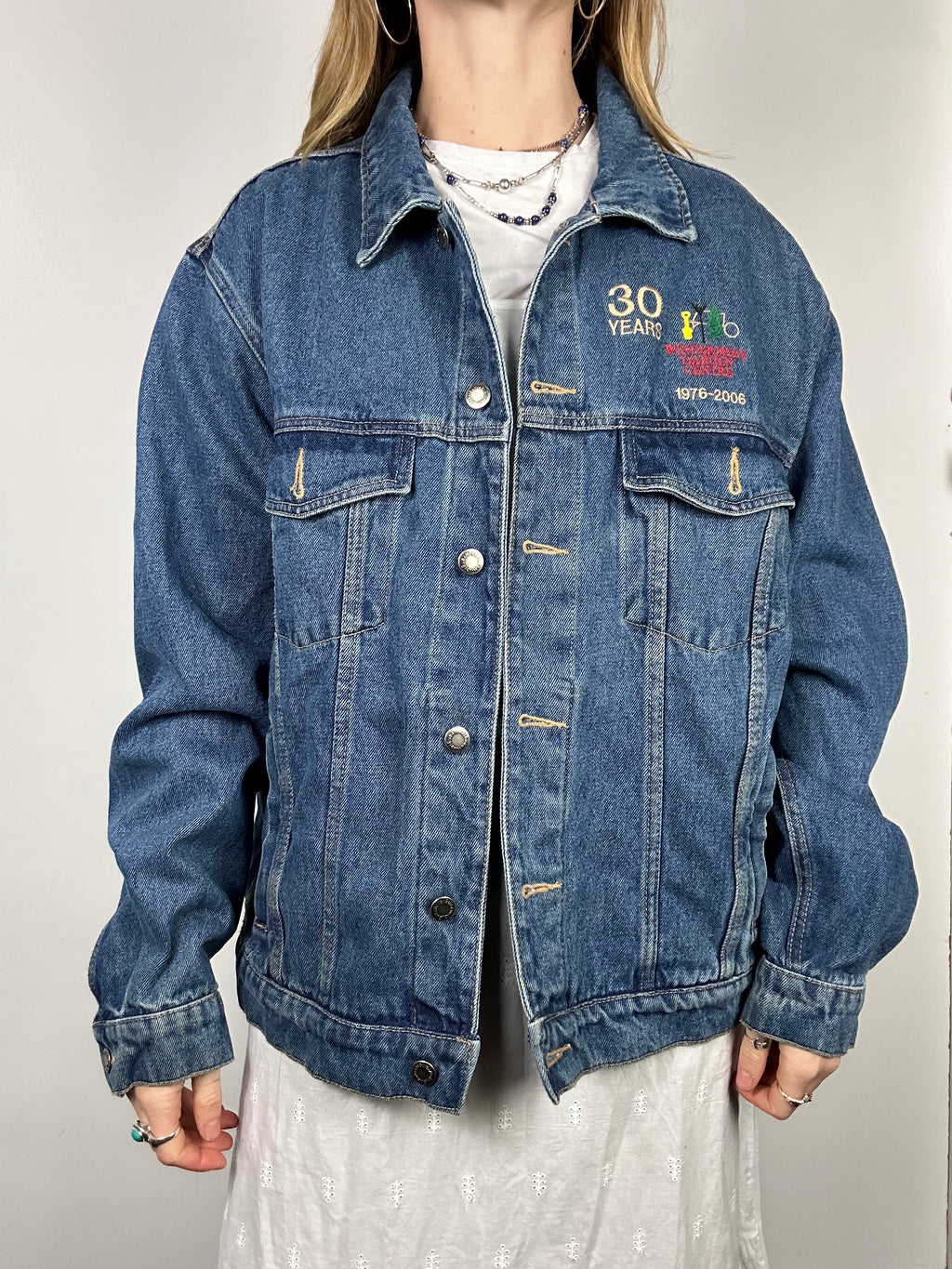 90's Embroidered Denim Jacket Size L
