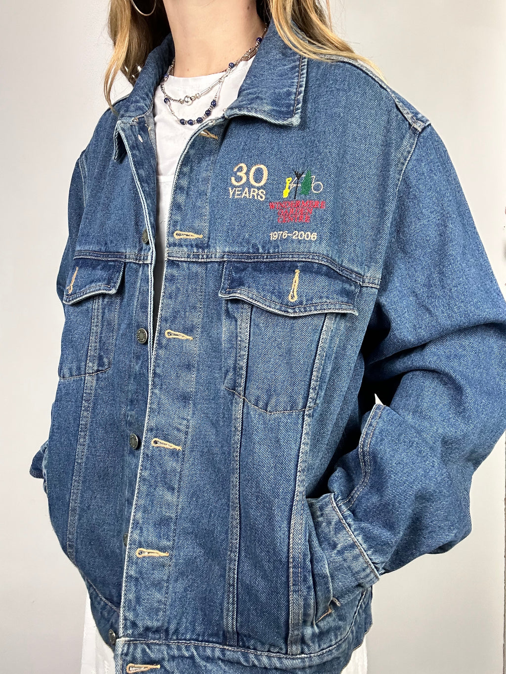 90's Embroidered Denim Jacket Size L