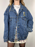 Eagle Embroidered Denim Jacket Size L