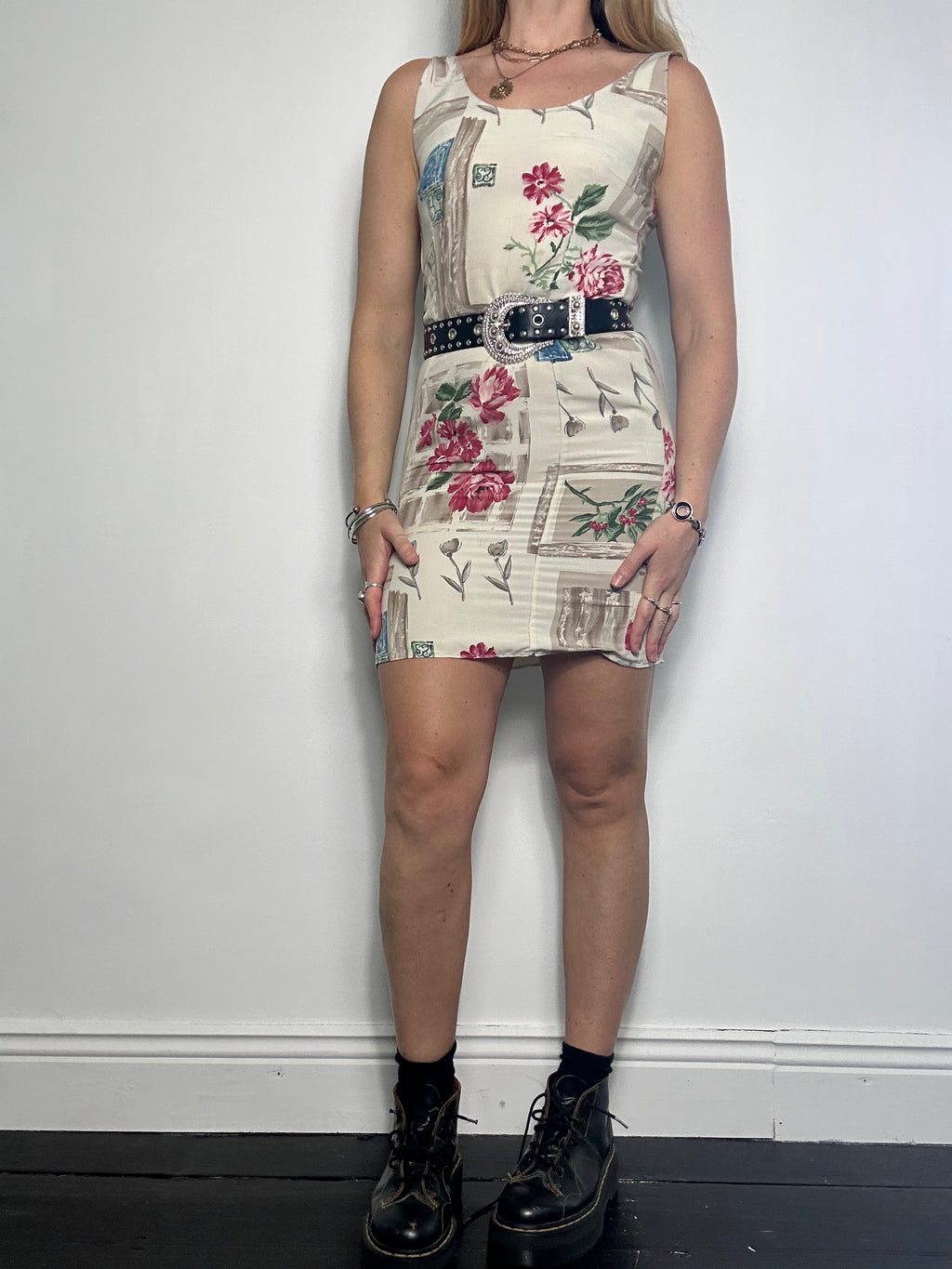 cream 90's Mini Dress Size 8