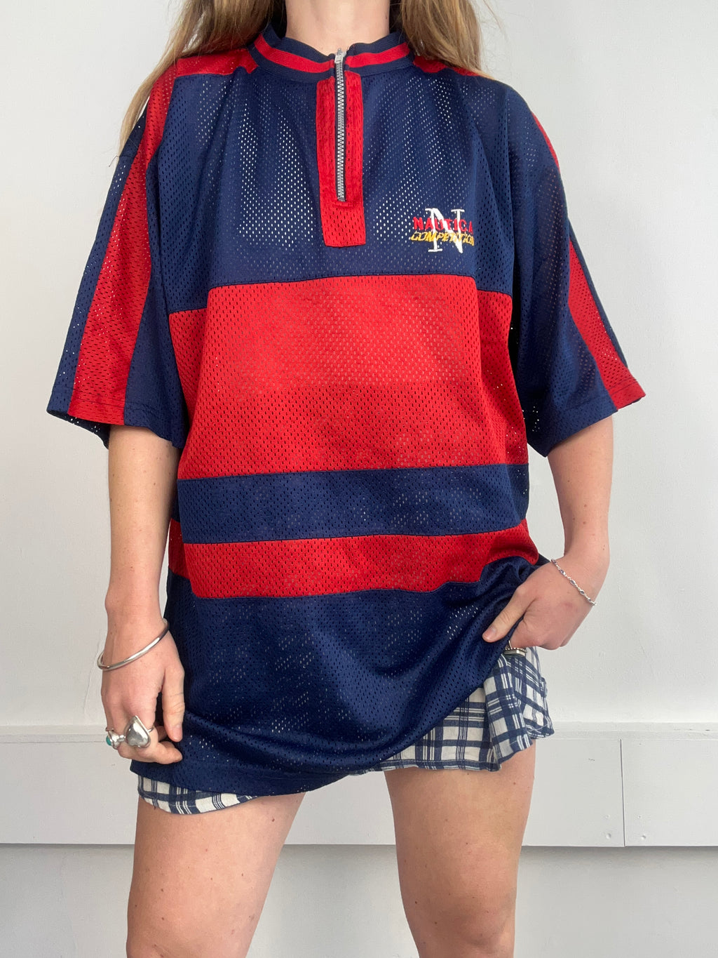 Nautcia Mesh Half Zip Jersey 90's Size L/Xl