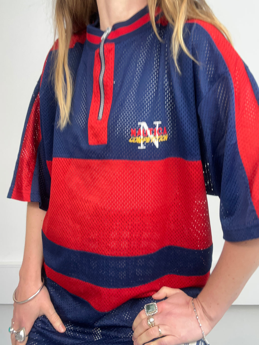 Nautcia Mesh Half Zip Jersey 90's Size L/Xl