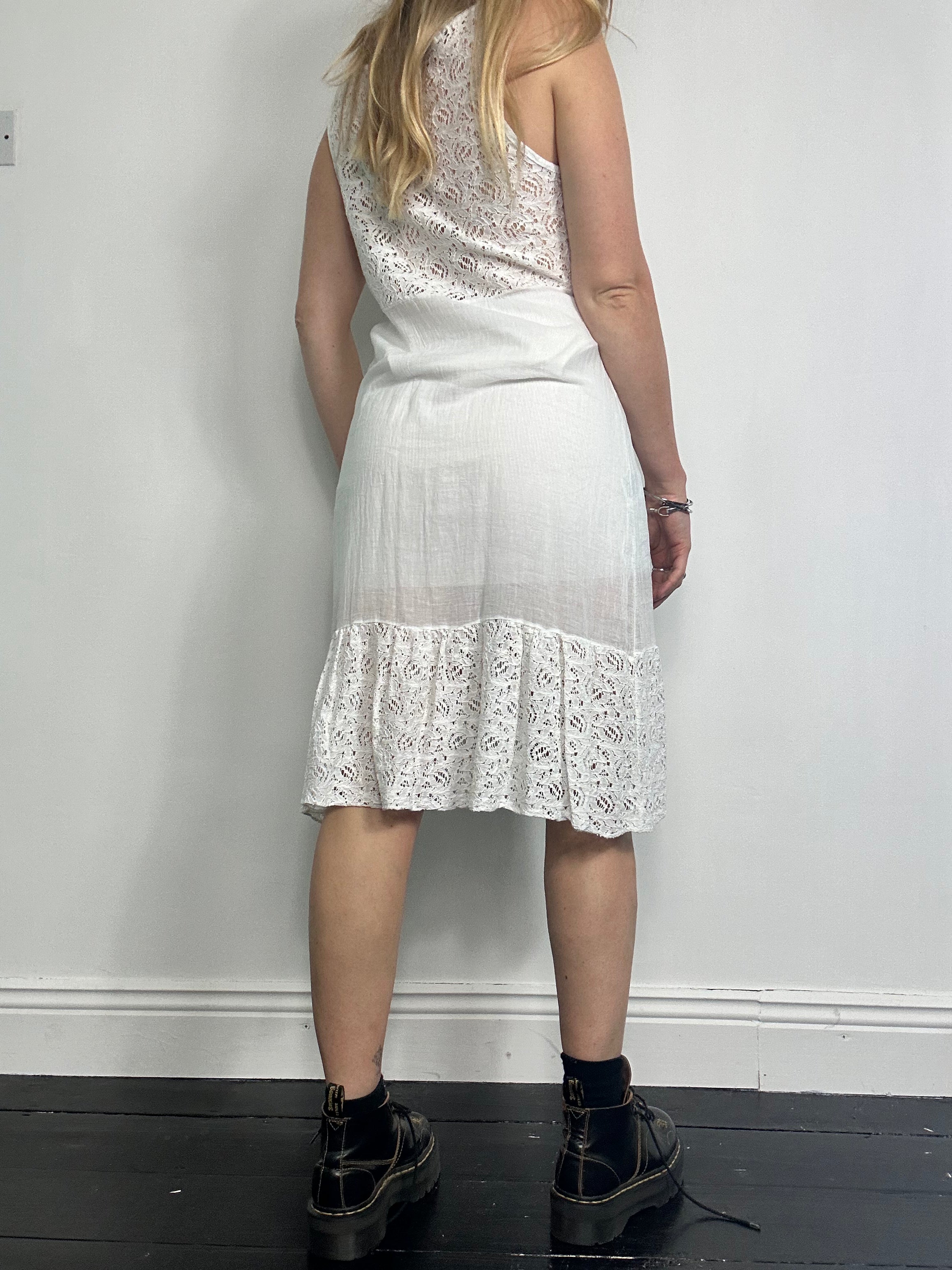 White Summer Midi Dress Size 10