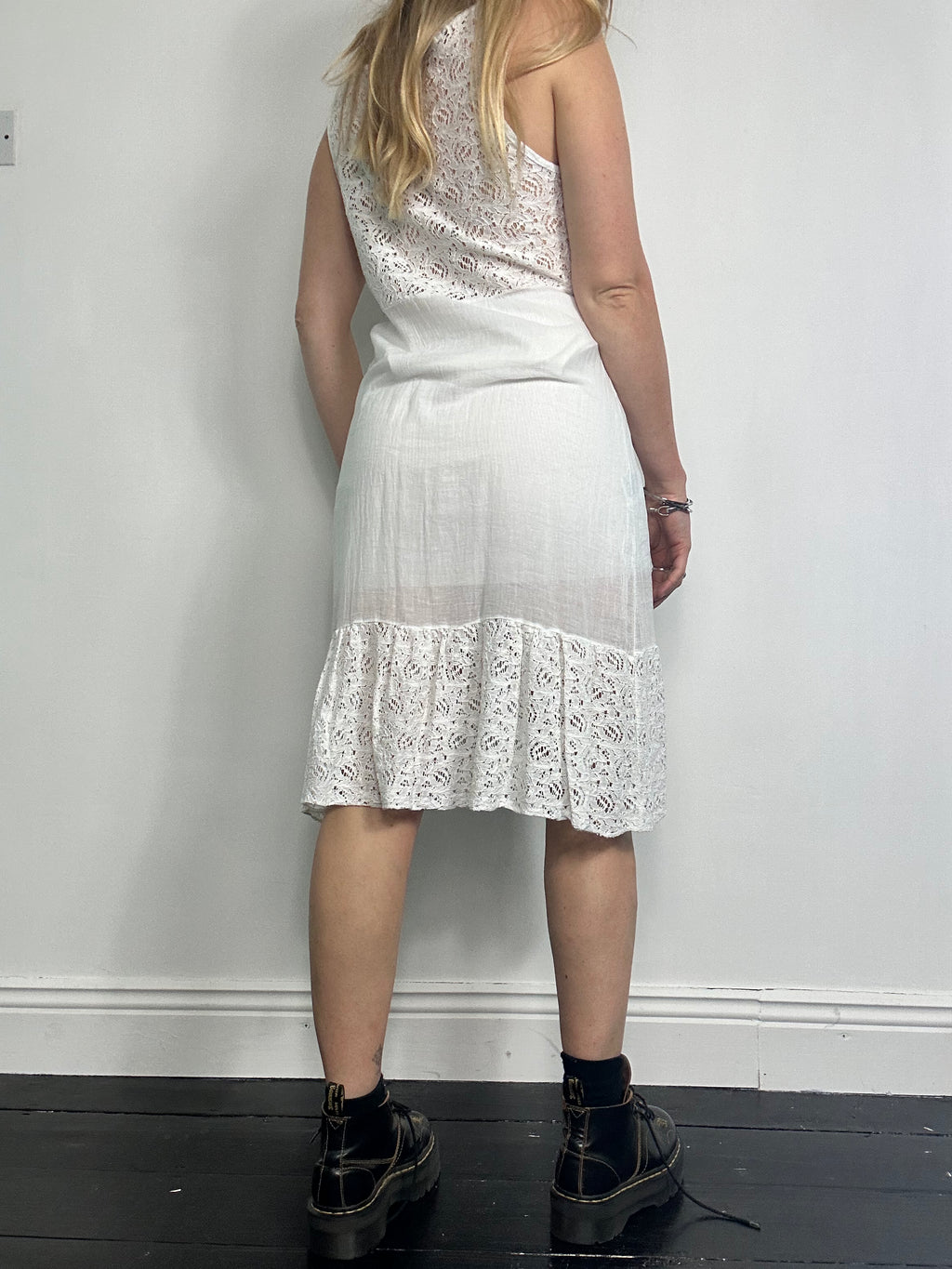 White Summer Midi Dress Size 10