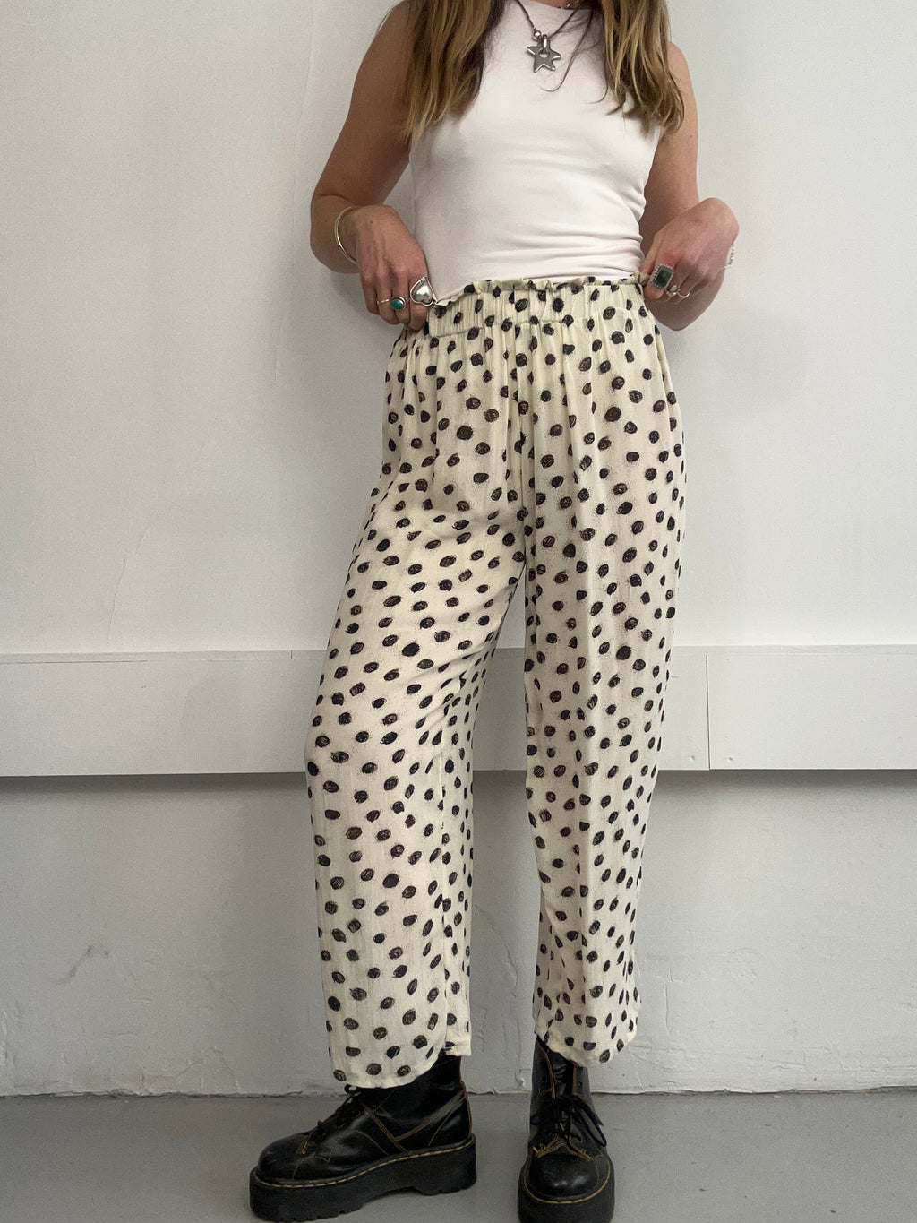Polkadot Wide Leg Pants 80's Size 10