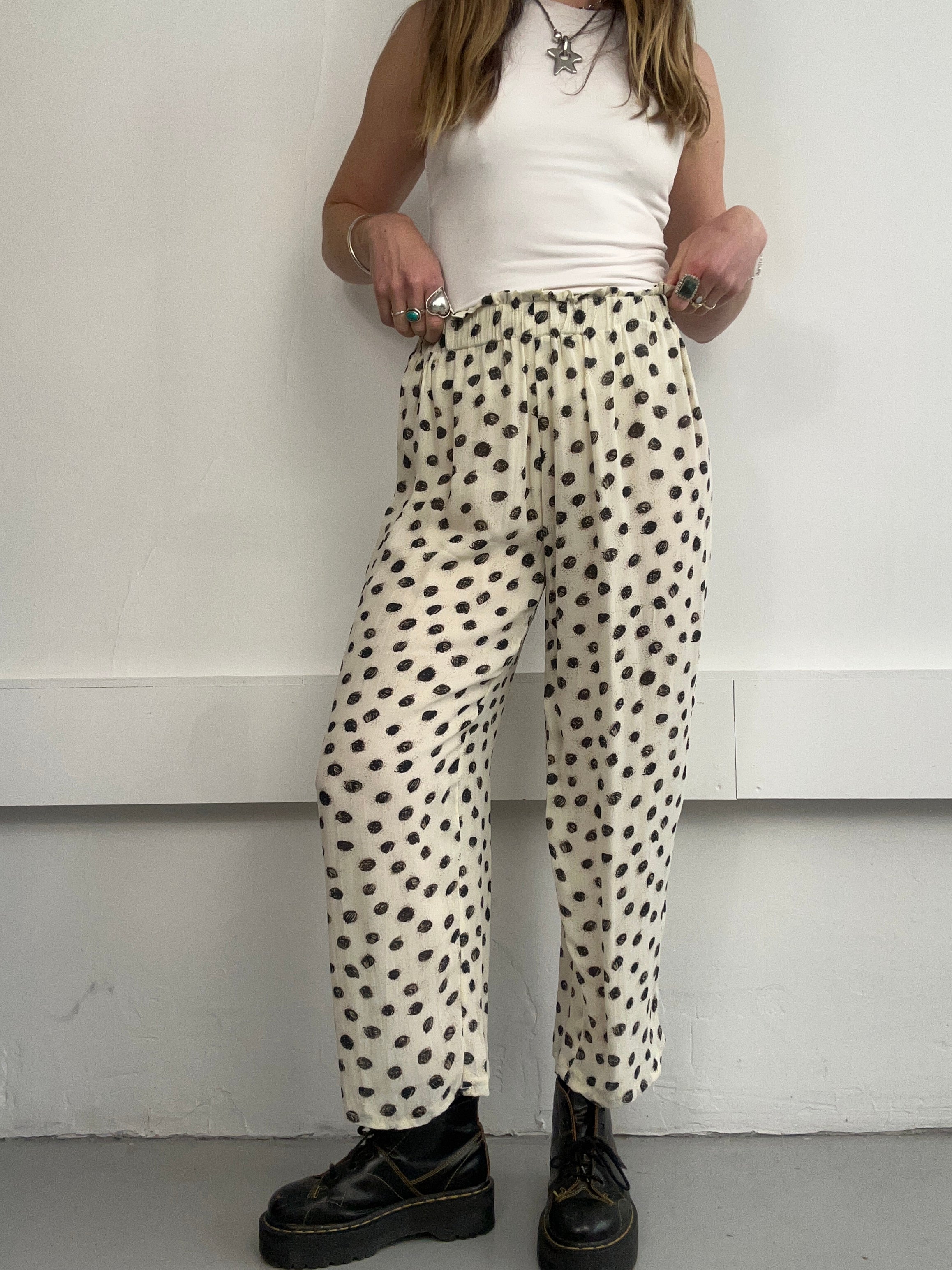 Polkadot Wide Leg Pants 80's Size 10