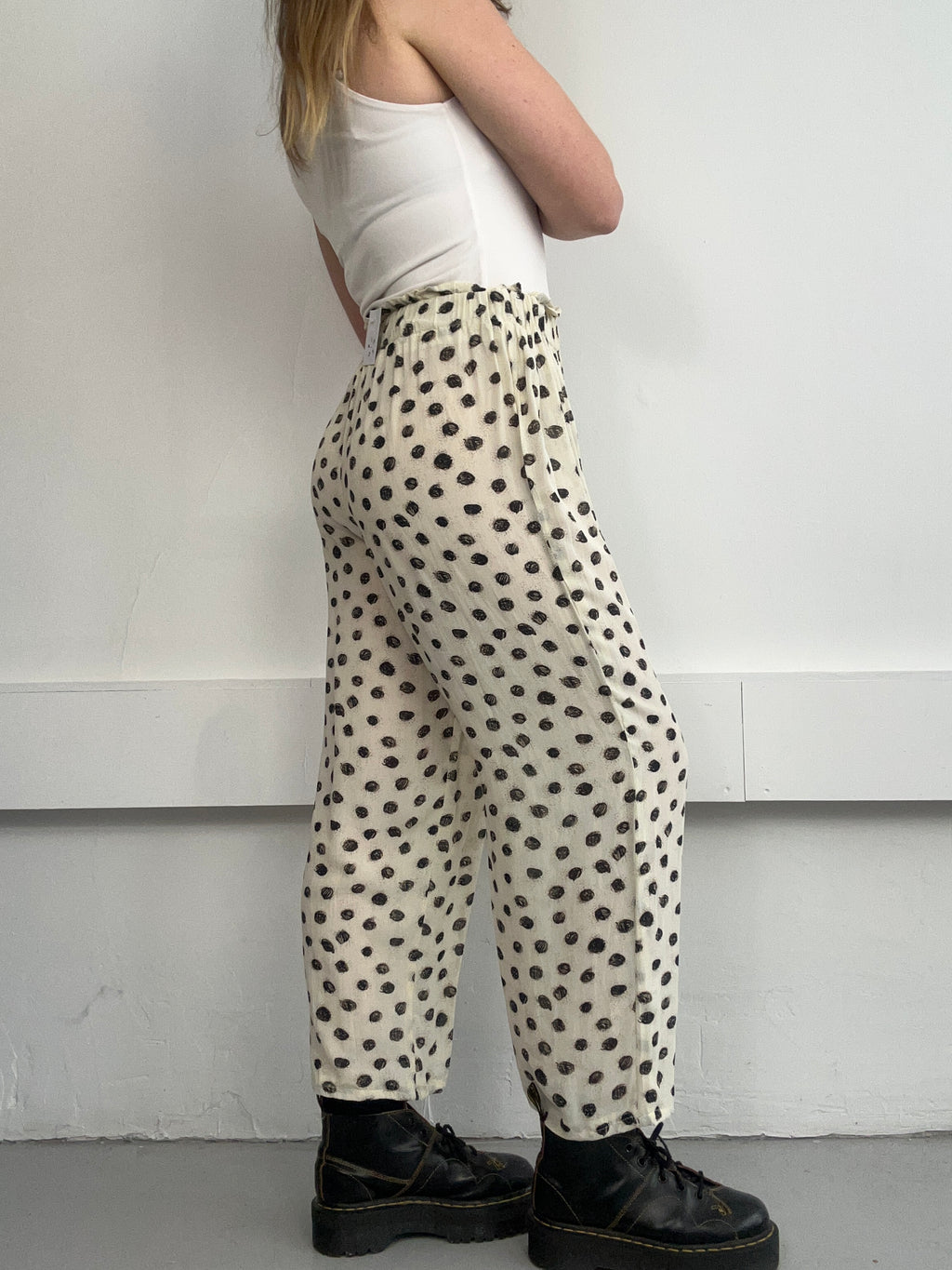 Polkadot Wide Leg Pants 80's Size 10