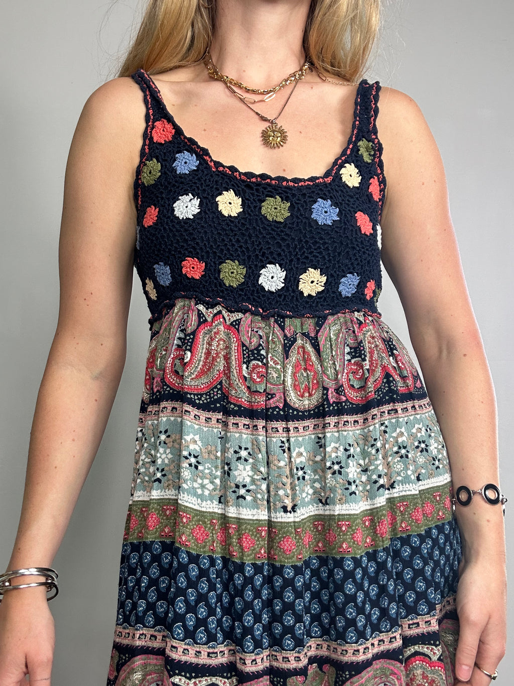 Crochet 70's Maxi Dress size 10