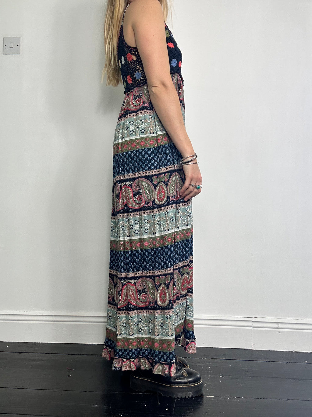 Crochet 70's Maxi Dress size 10