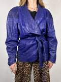 Purple Leather 80's Jacket Size 10