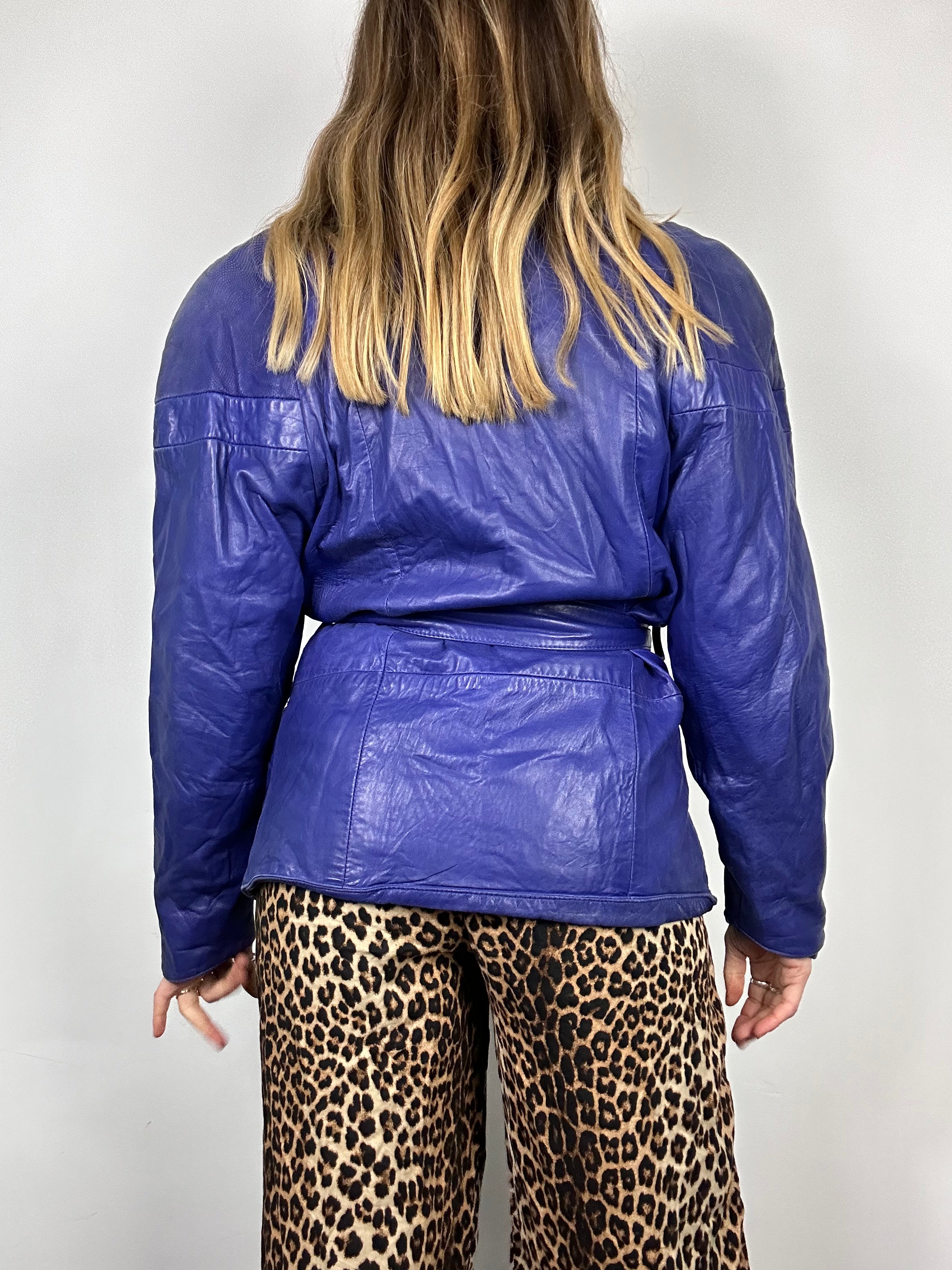 Purple Leather 80's Jacket Size 10