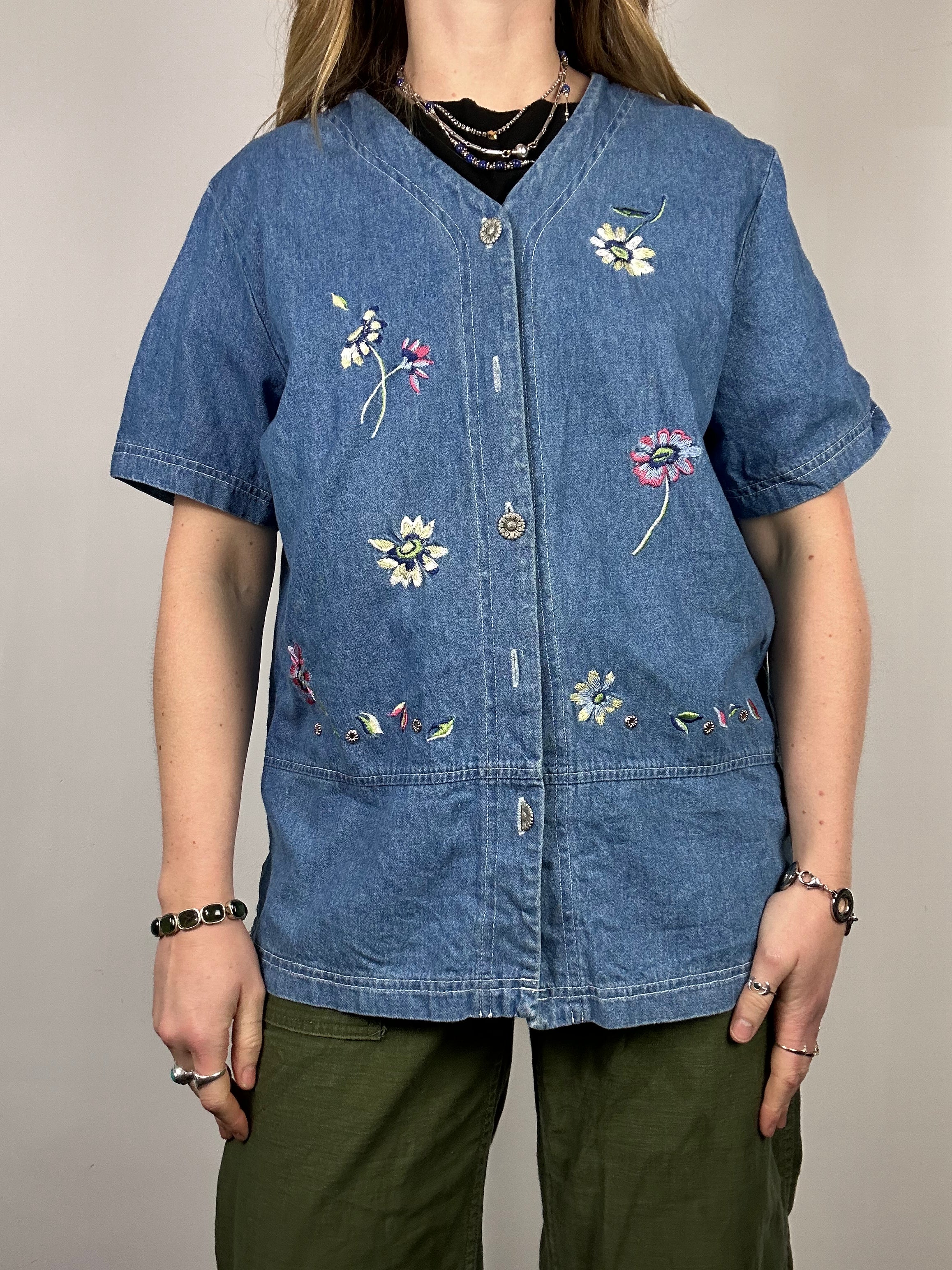 Daisy Print Button Shirt Size 12