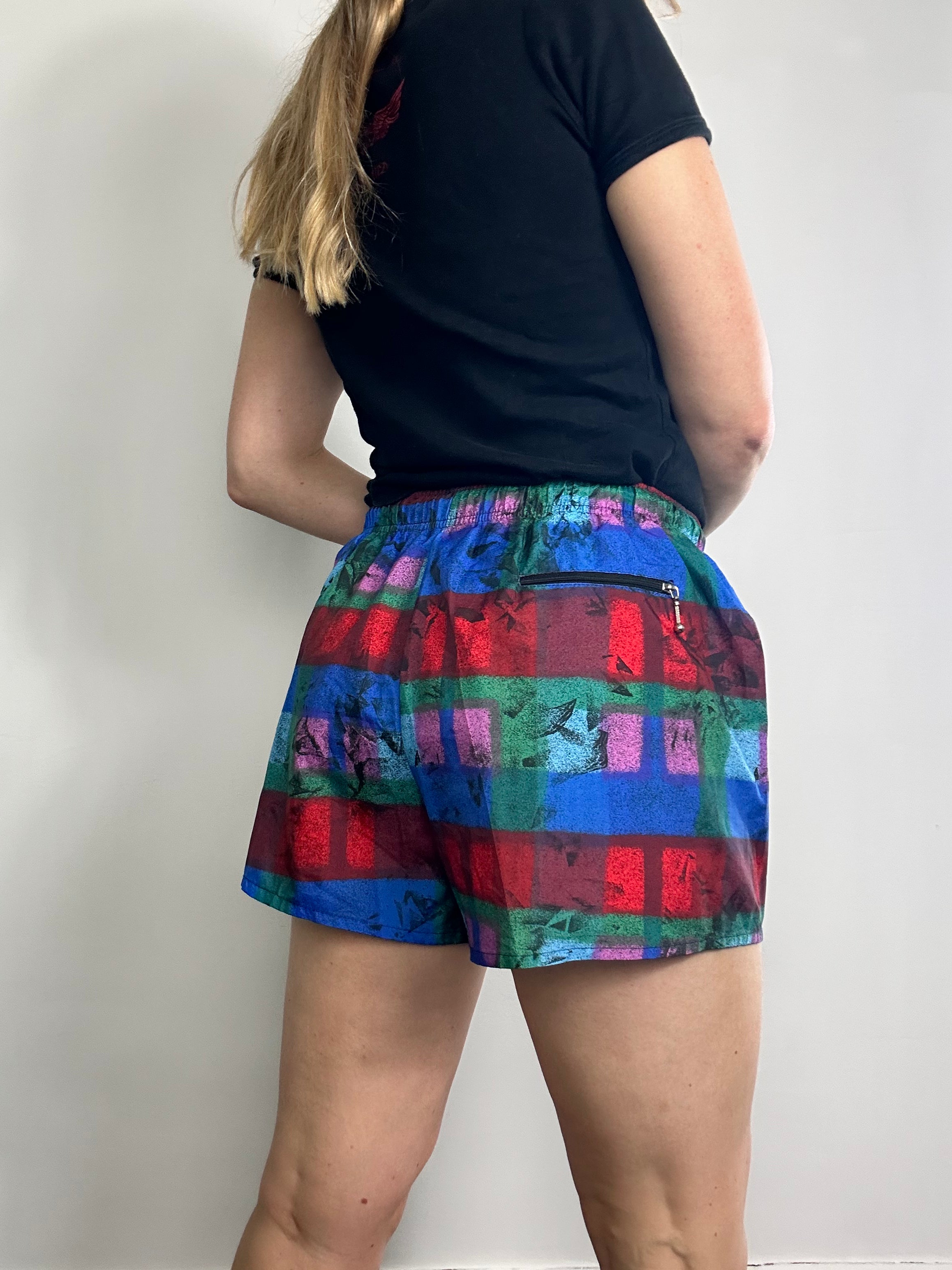Tartan 90s Swim Shorts Size S
