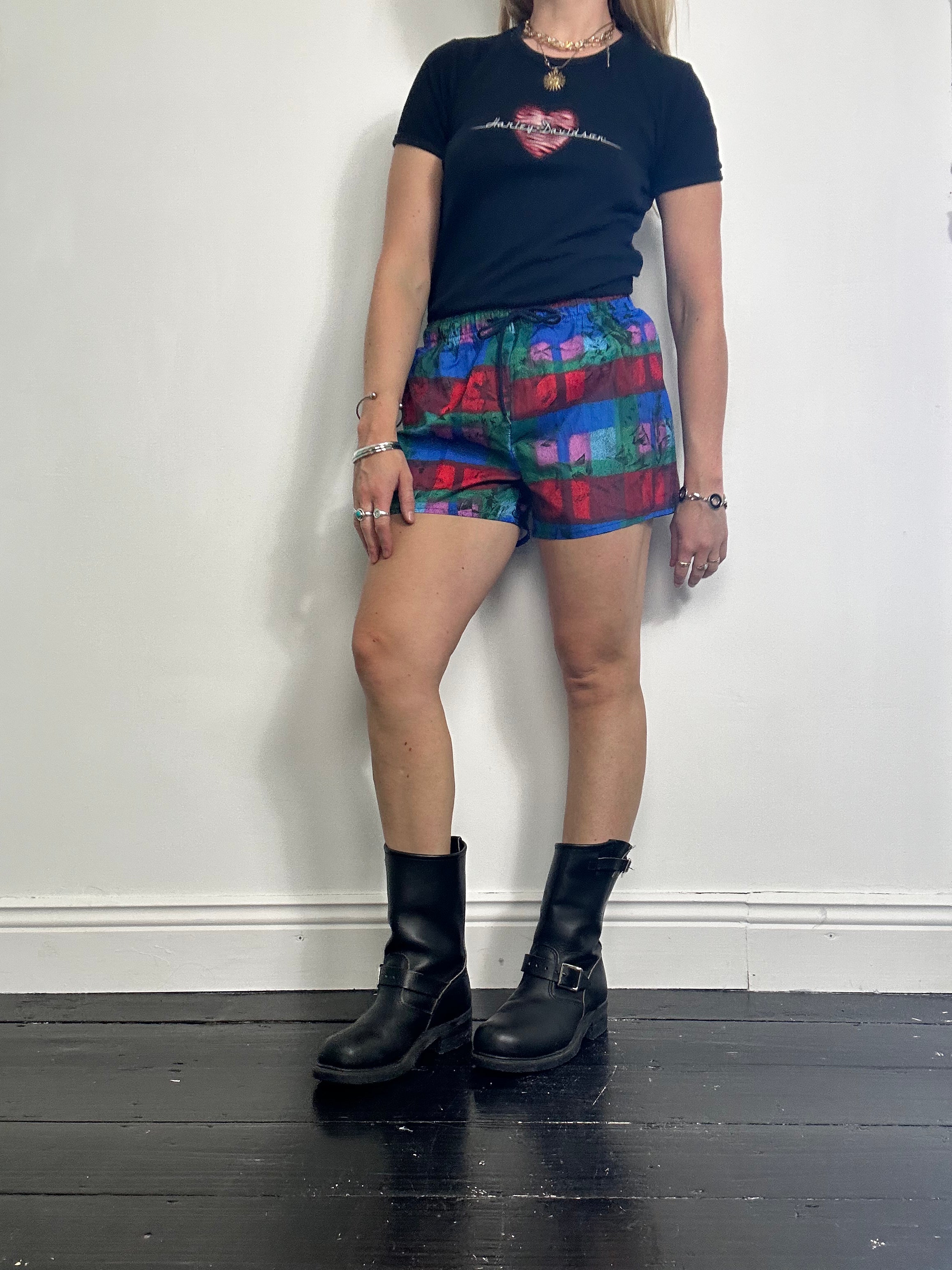 Tartan 90s Swim Shorts Size S
