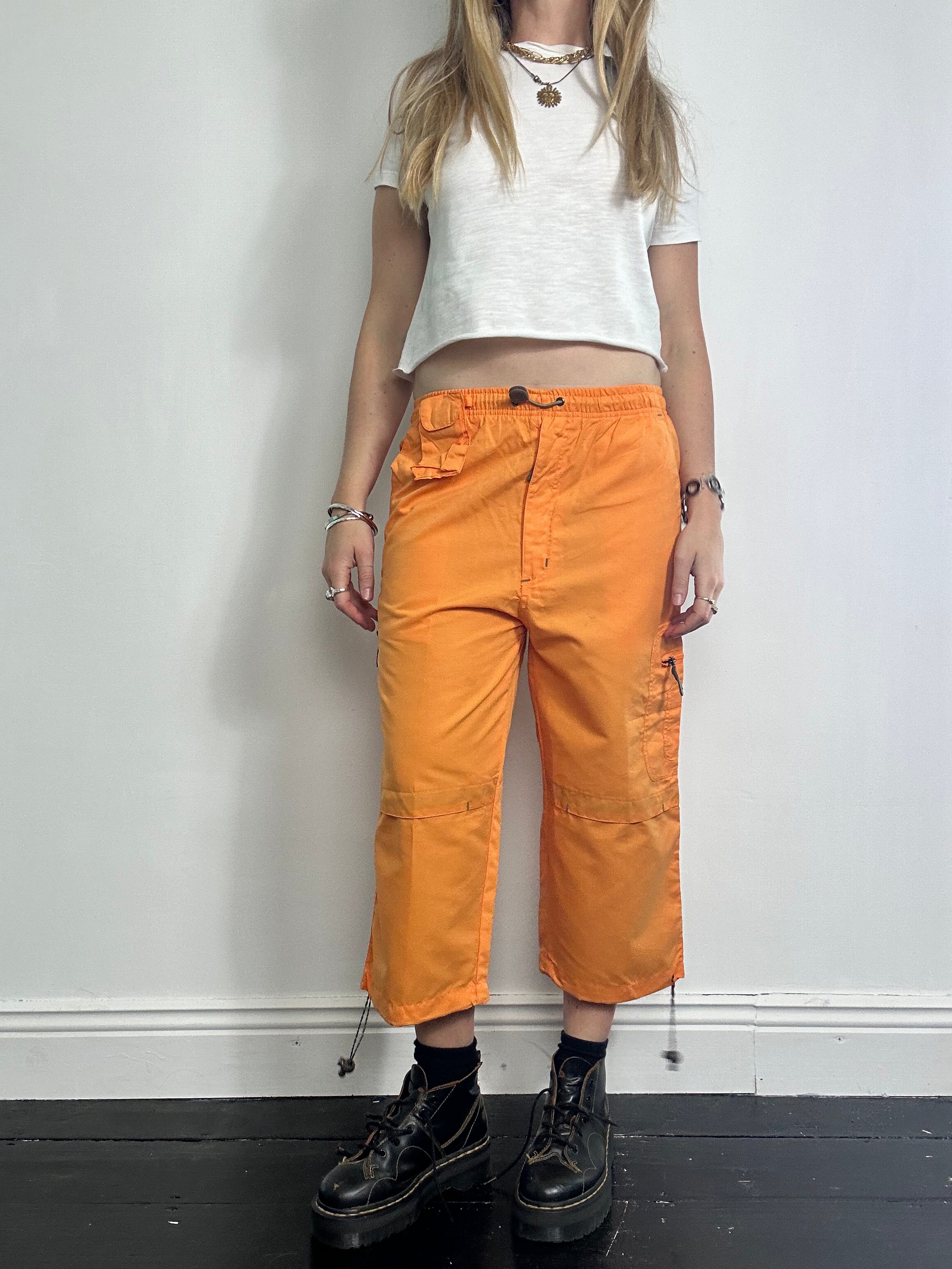 Orange Capri Cargo Pants Size 8