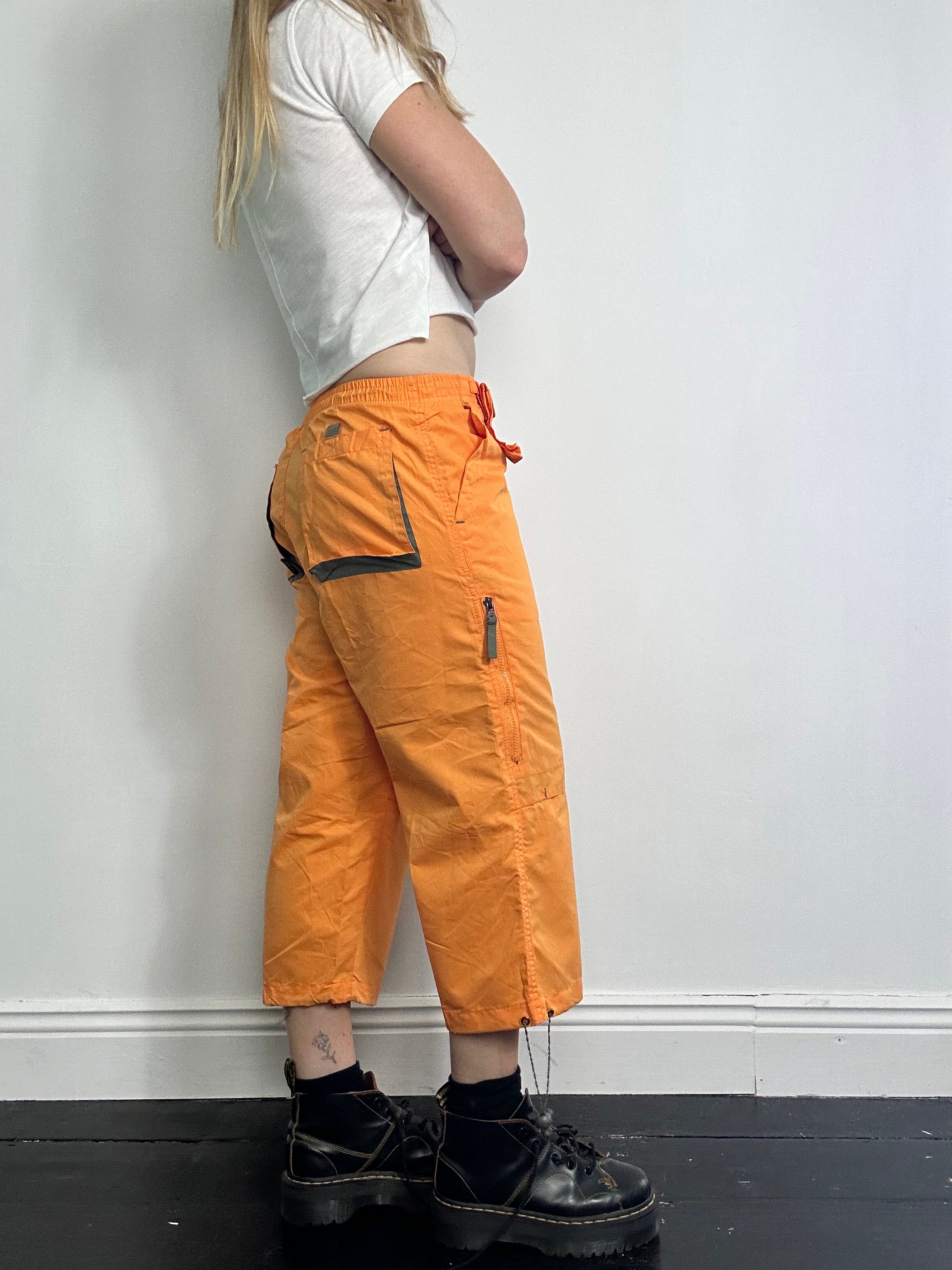 Orange Capri Cargo Pants Size 8