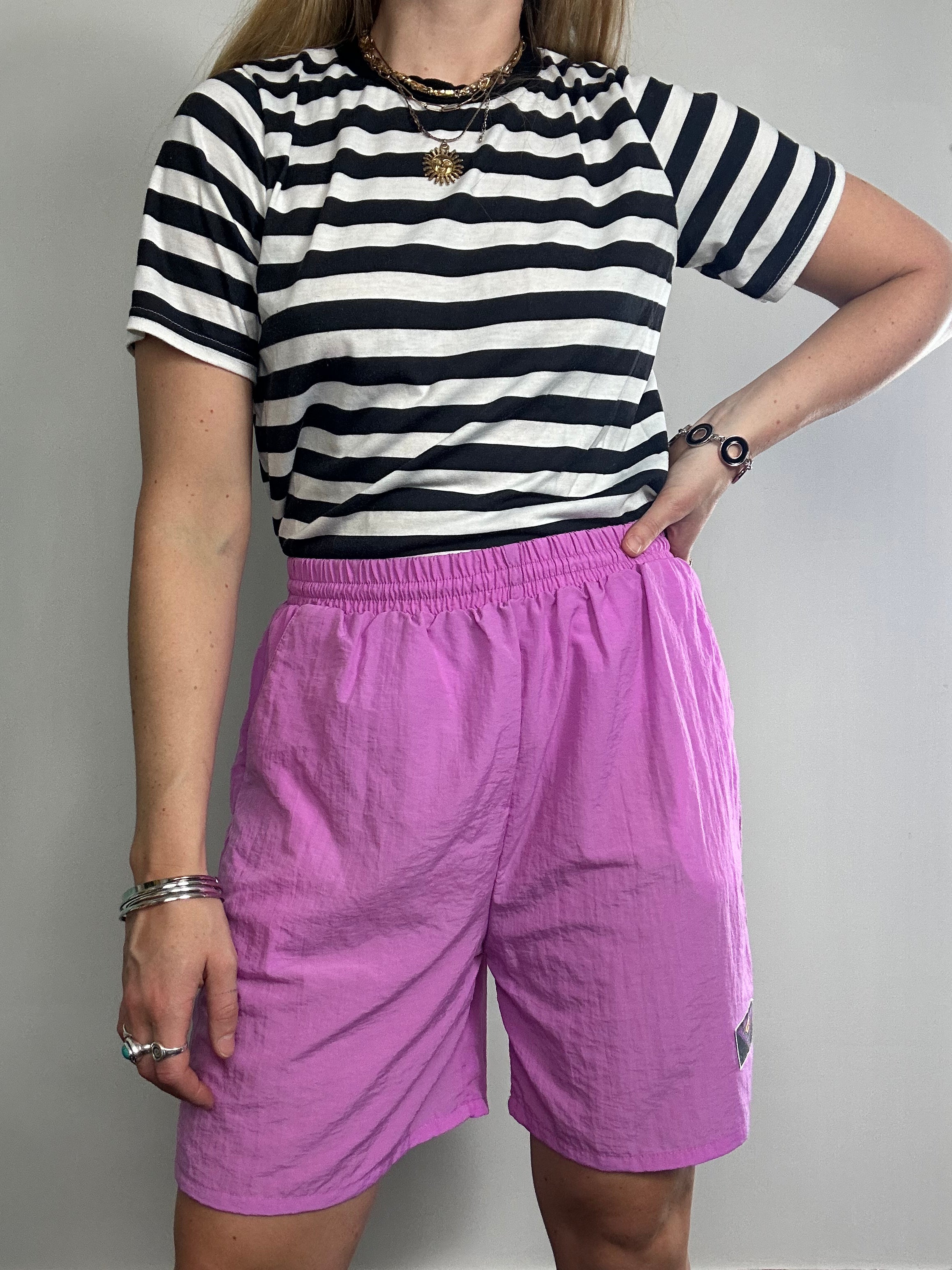 Pink 80's Swim Shorts Size M