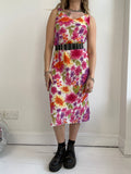 Floral Chiffon Midi Dress Size 10