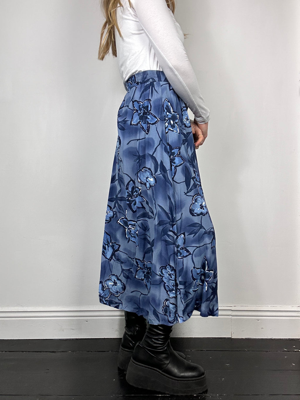 Blue 90's Maxi Skirt Size 10