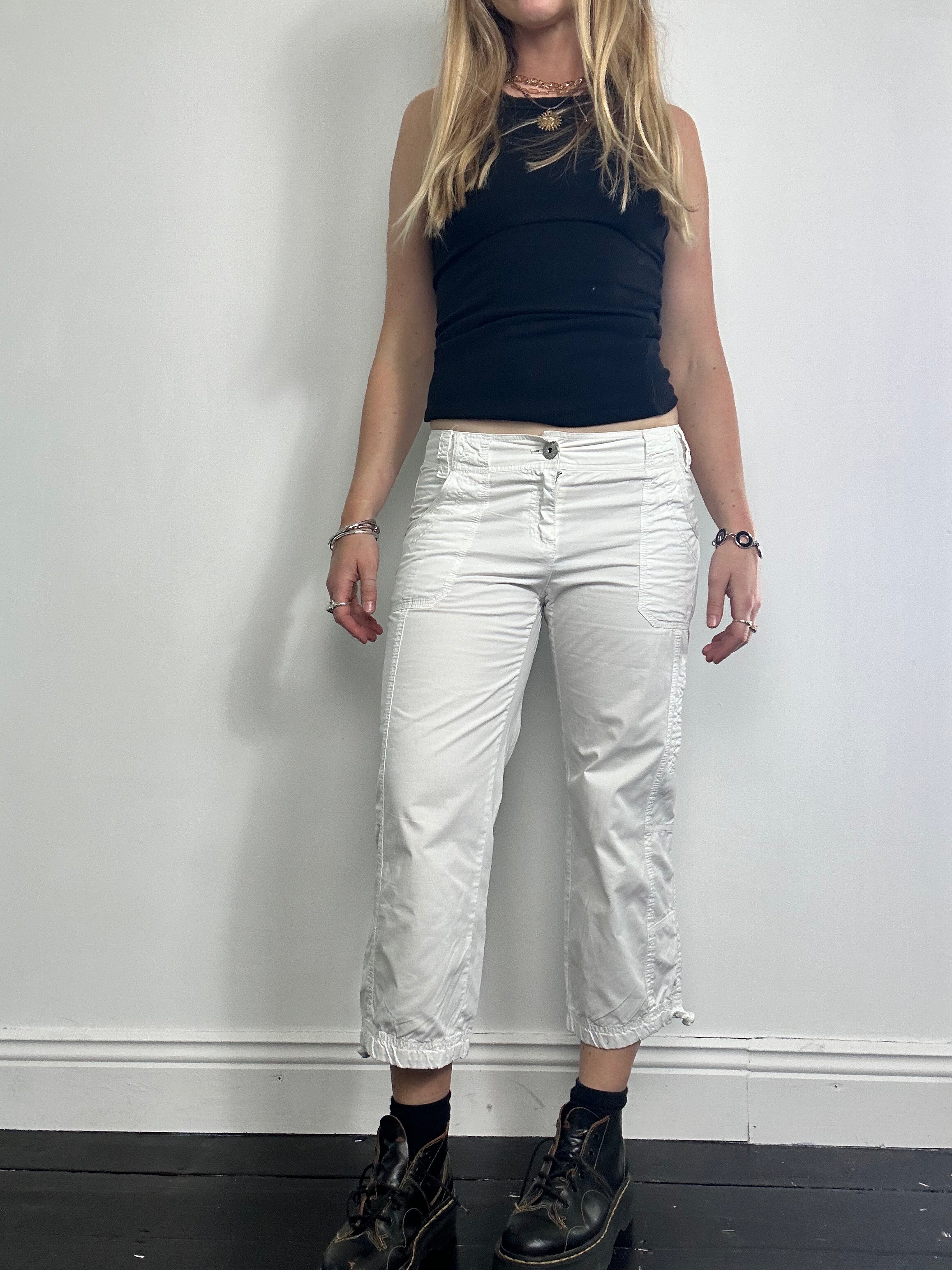 White Cropped Pants size 8