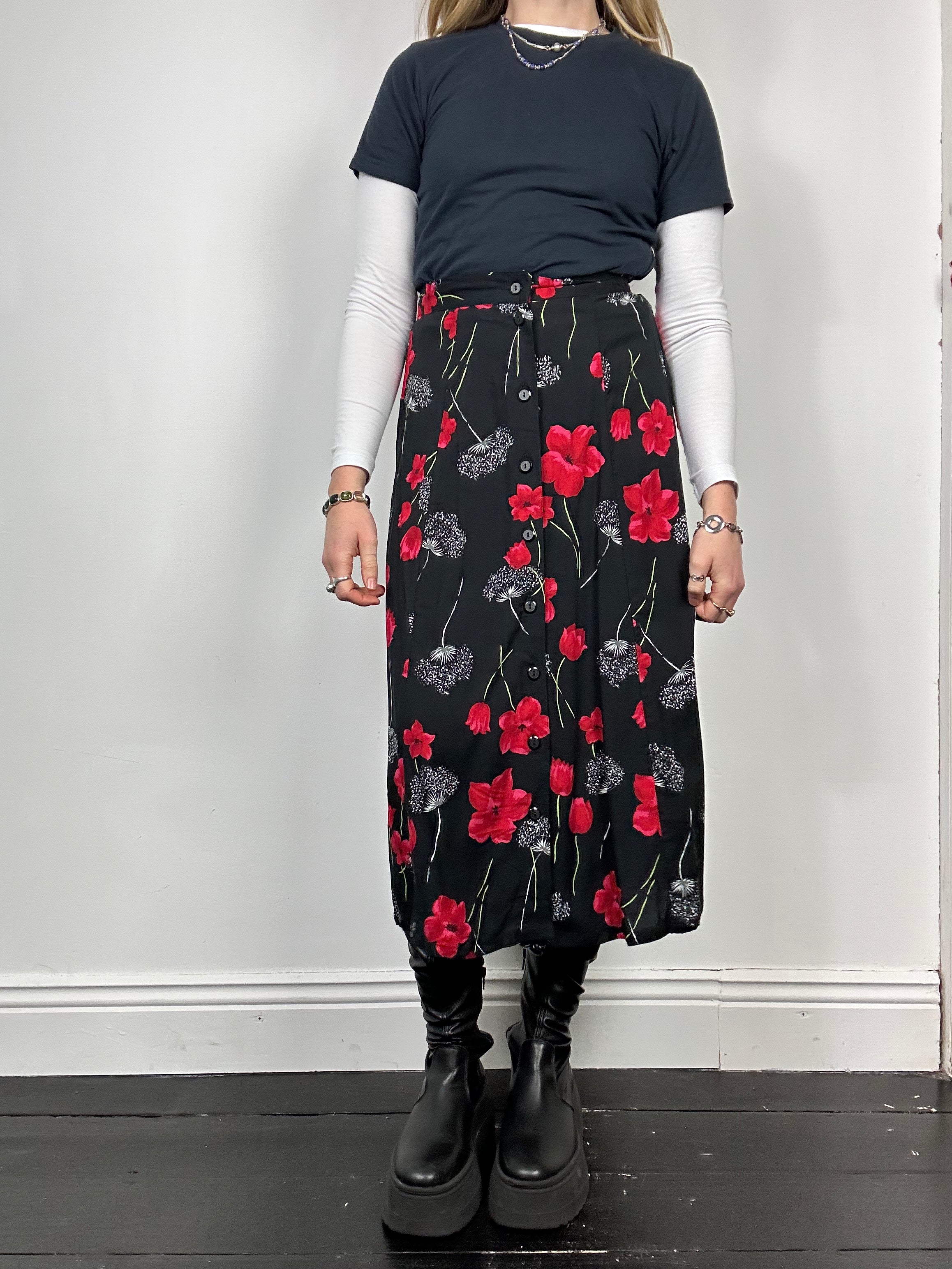 Floral  90's Maxi Skirt Size 8