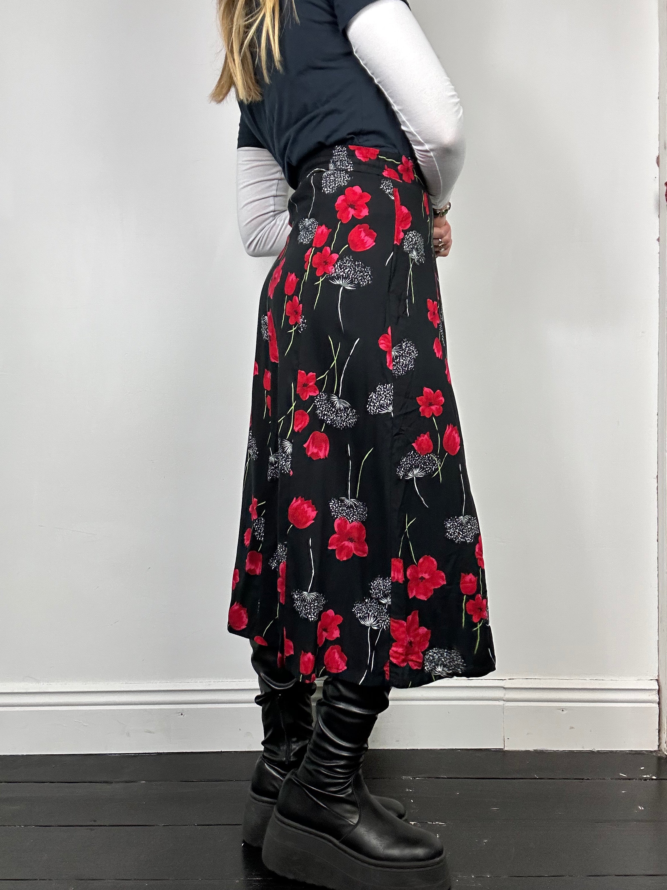 Floral  90's Maxi Skirt Size 8