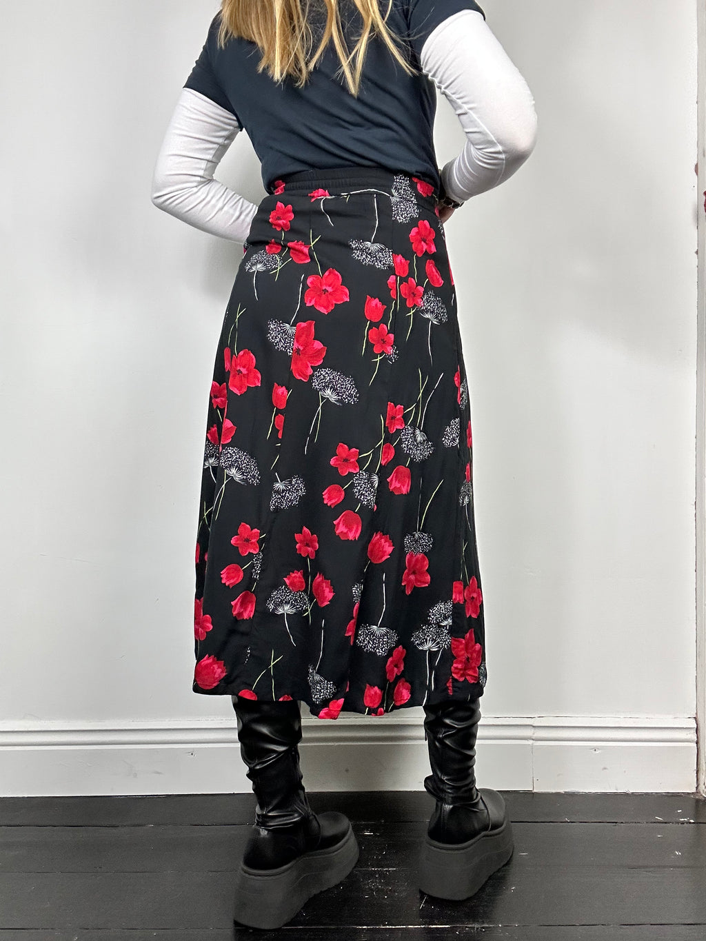 Floral  90's Maxi Skirt Size 8