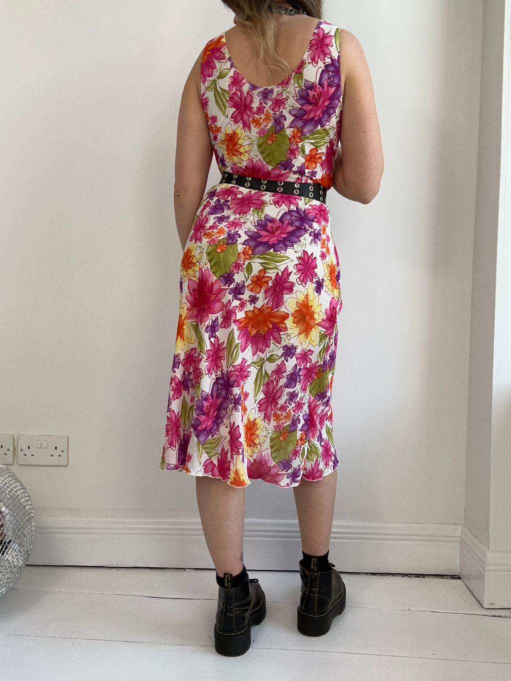 Floral Chiffon Midi Dress Size 10