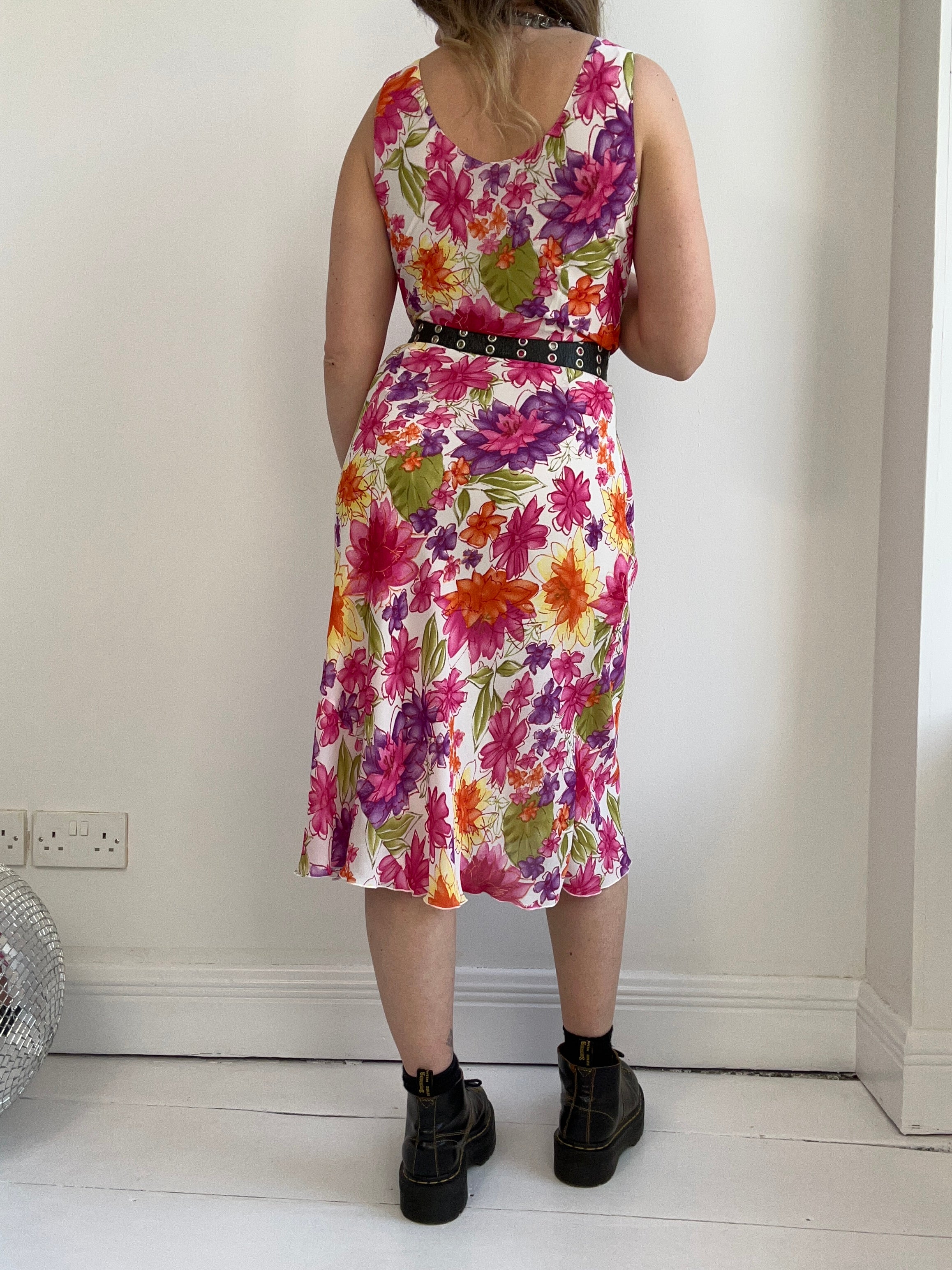 Floral Chiffon Midi Dress Size 10