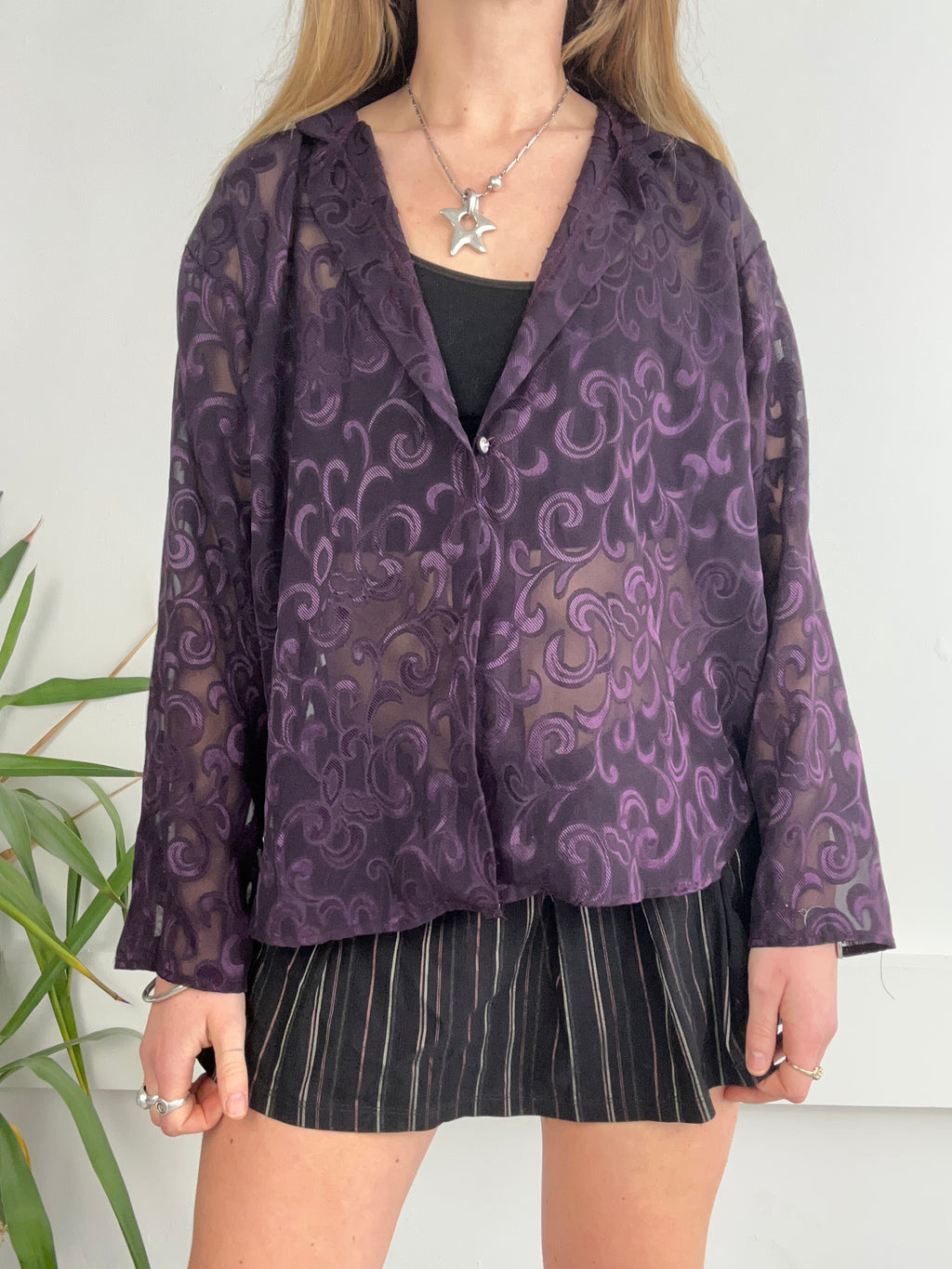Purple Sheer Shirt Size 12
