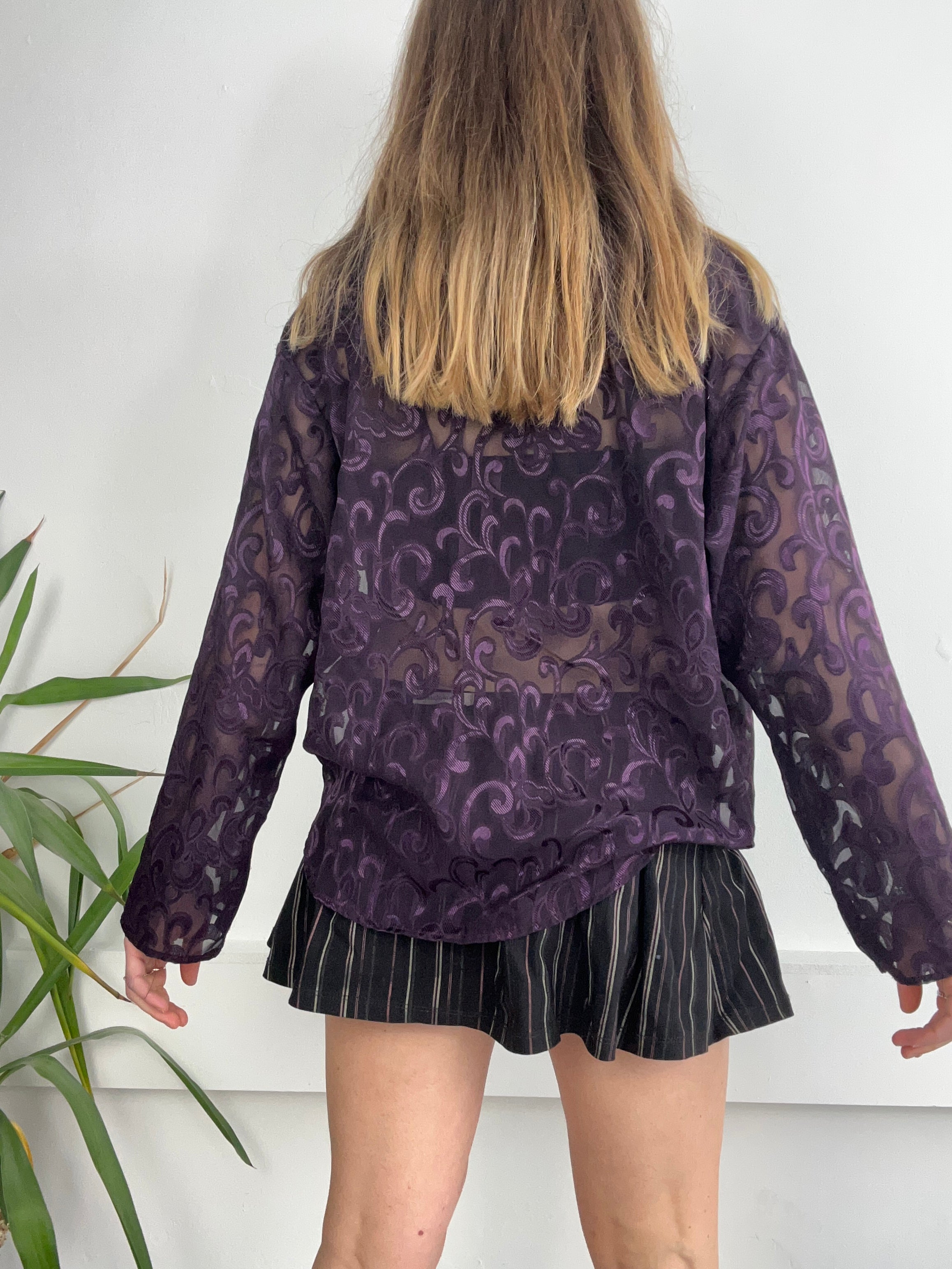 Purple Sheer Shirt Size 12