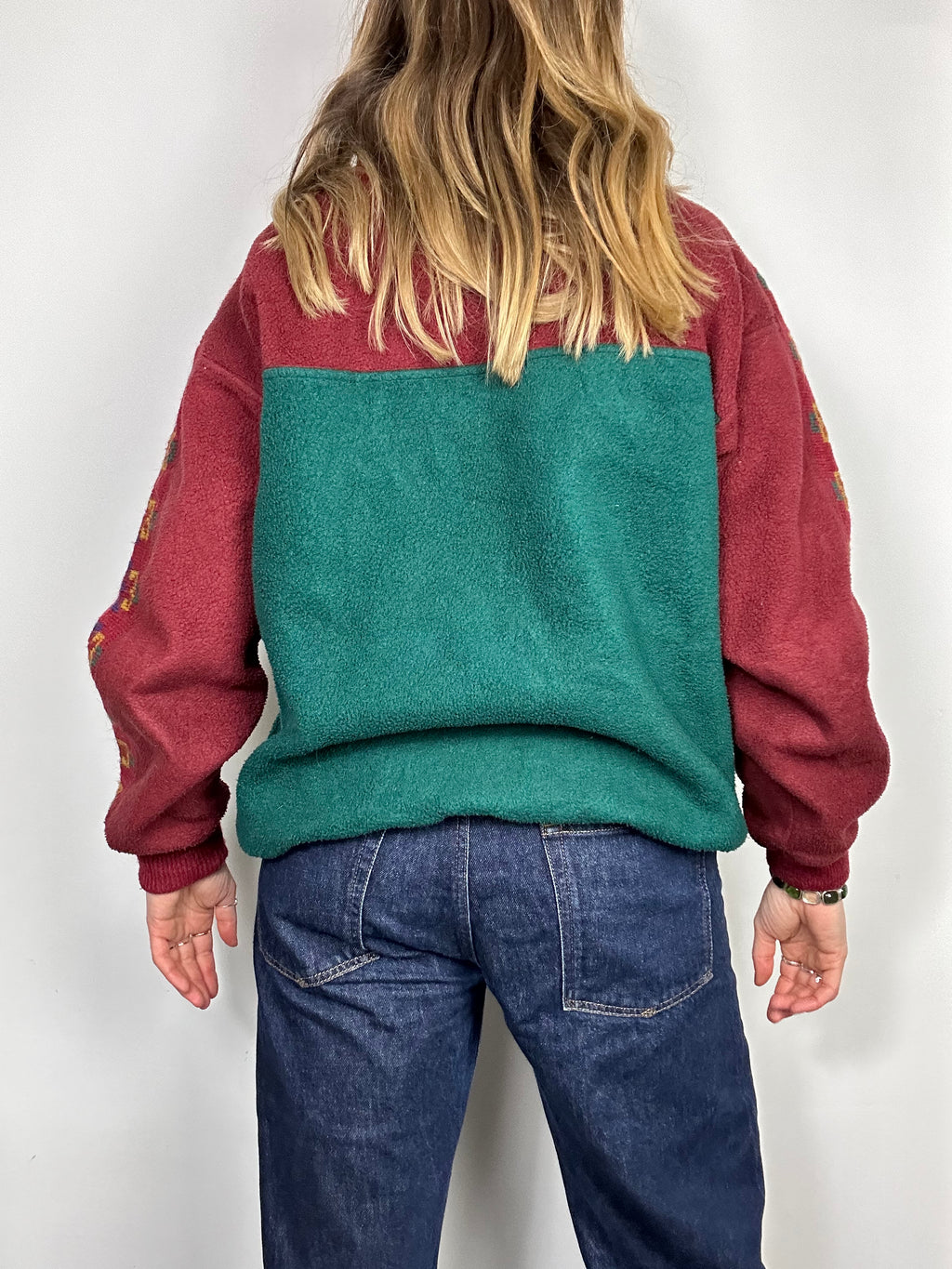 Half Zip Burgundy Fleece Size S