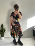Floral Black y2k Dress Size 10