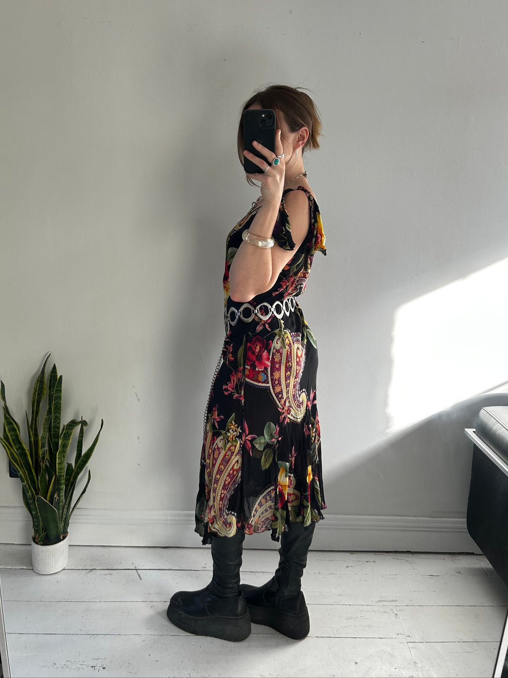 Floral Black y2k Dress Size 10