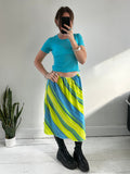 Green And Blue Low Rise Midi Skirt Size 12