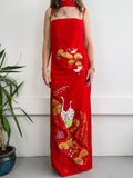 Red Hand Made Painted Evening Dress Size 10/12