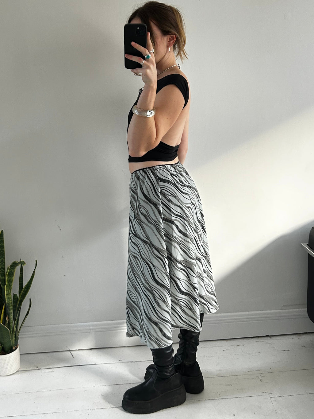 Zebra Print y2k Midi Skirt Size 10