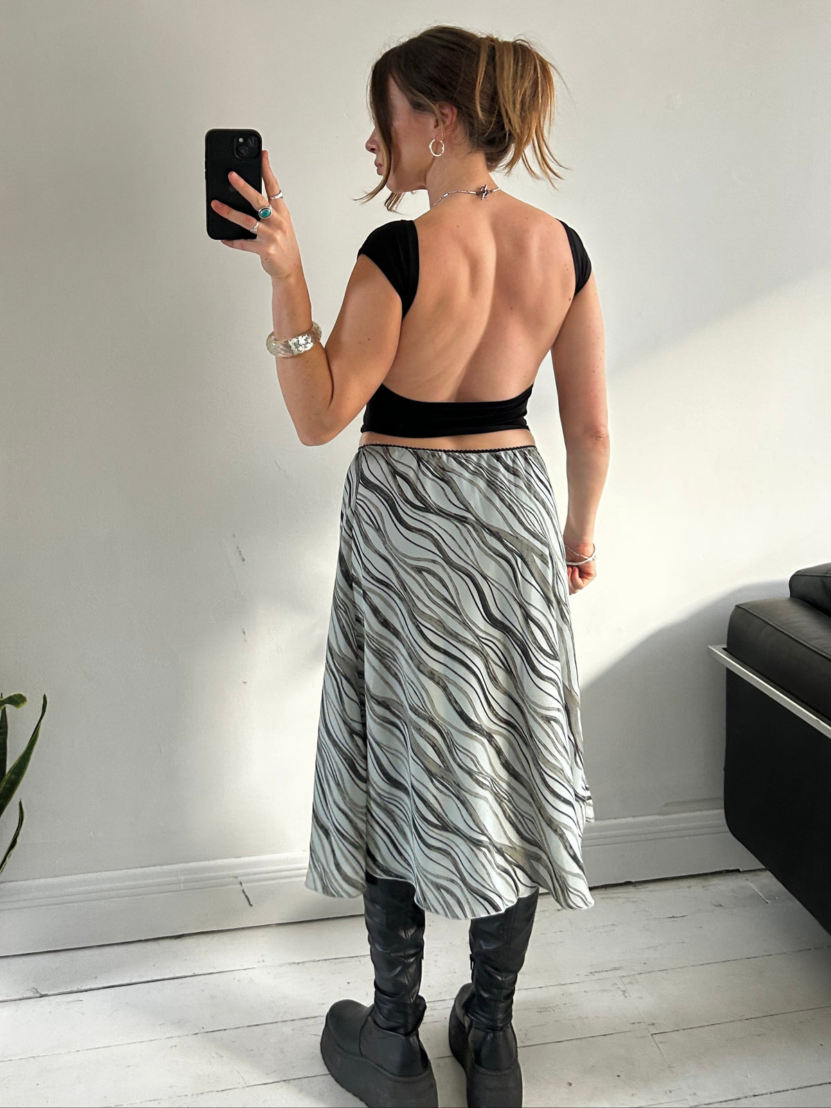 Zebra Print y2k Midi Skirt Size 10