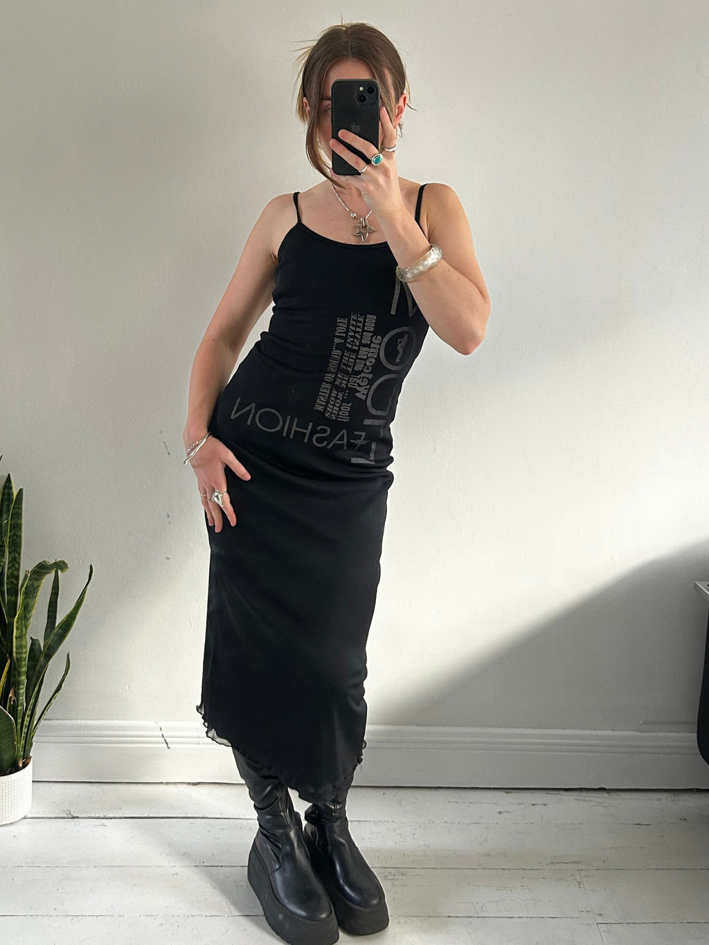 90's Black mesh Dress Size 8/10
