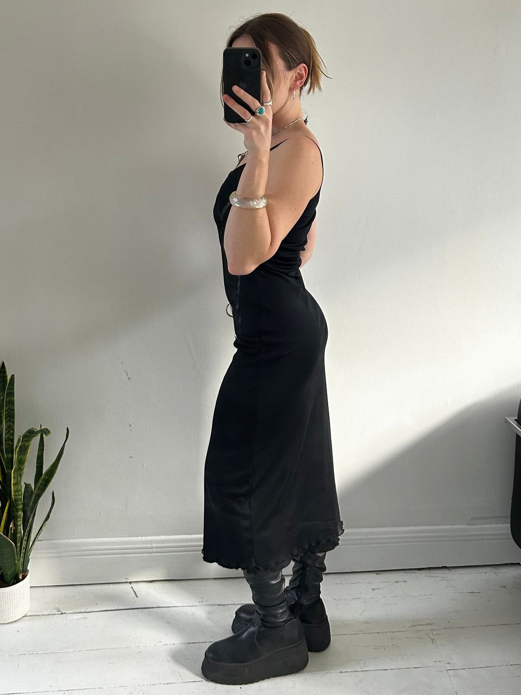 90's Black mesh Dress Size 8/10