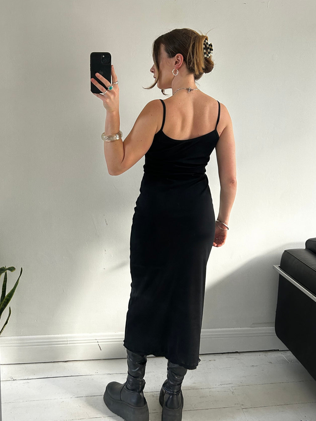 90's Black mesh Dress Size 8/10