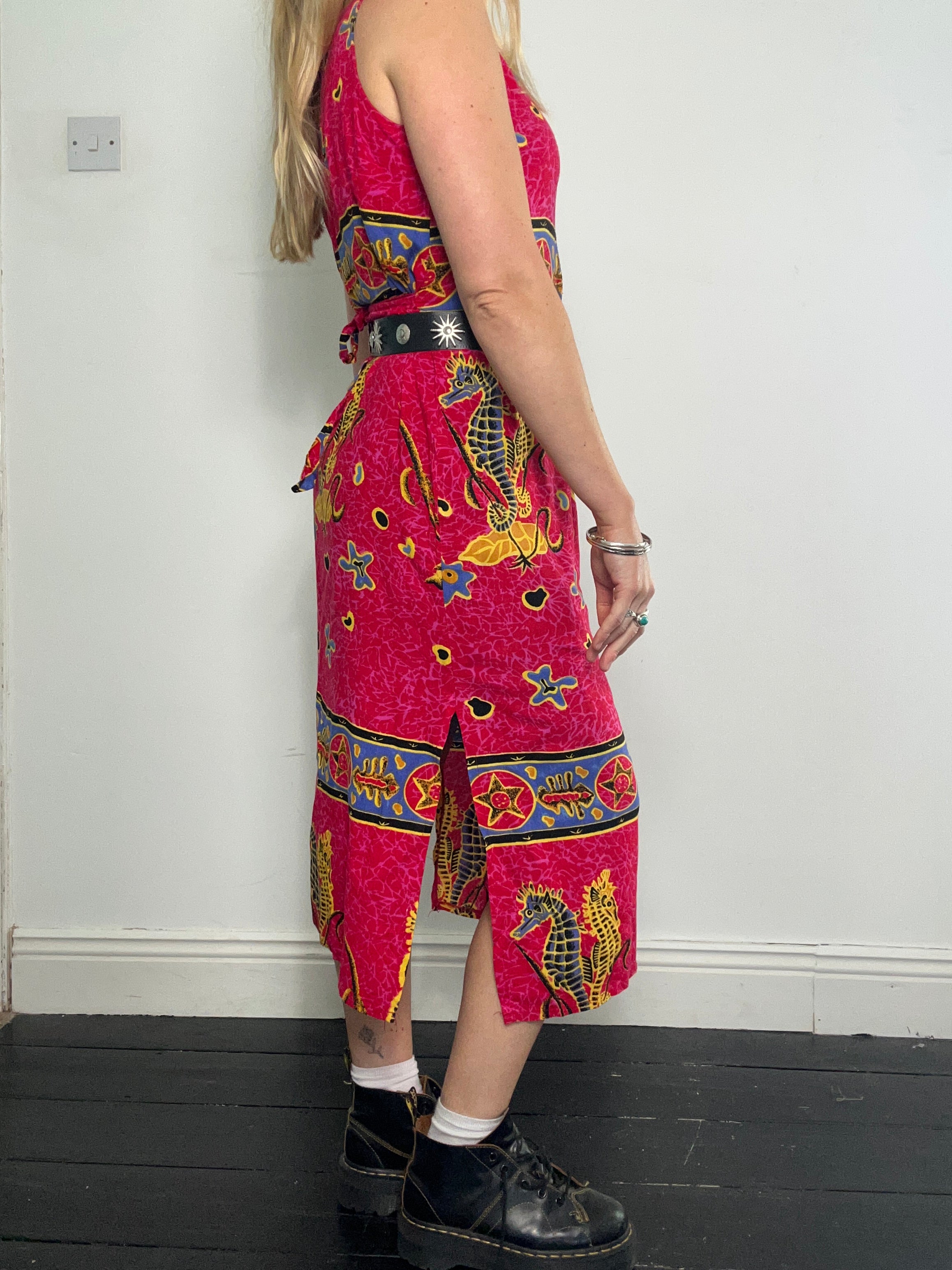 90's Sea Horse Midi Dress Size 12