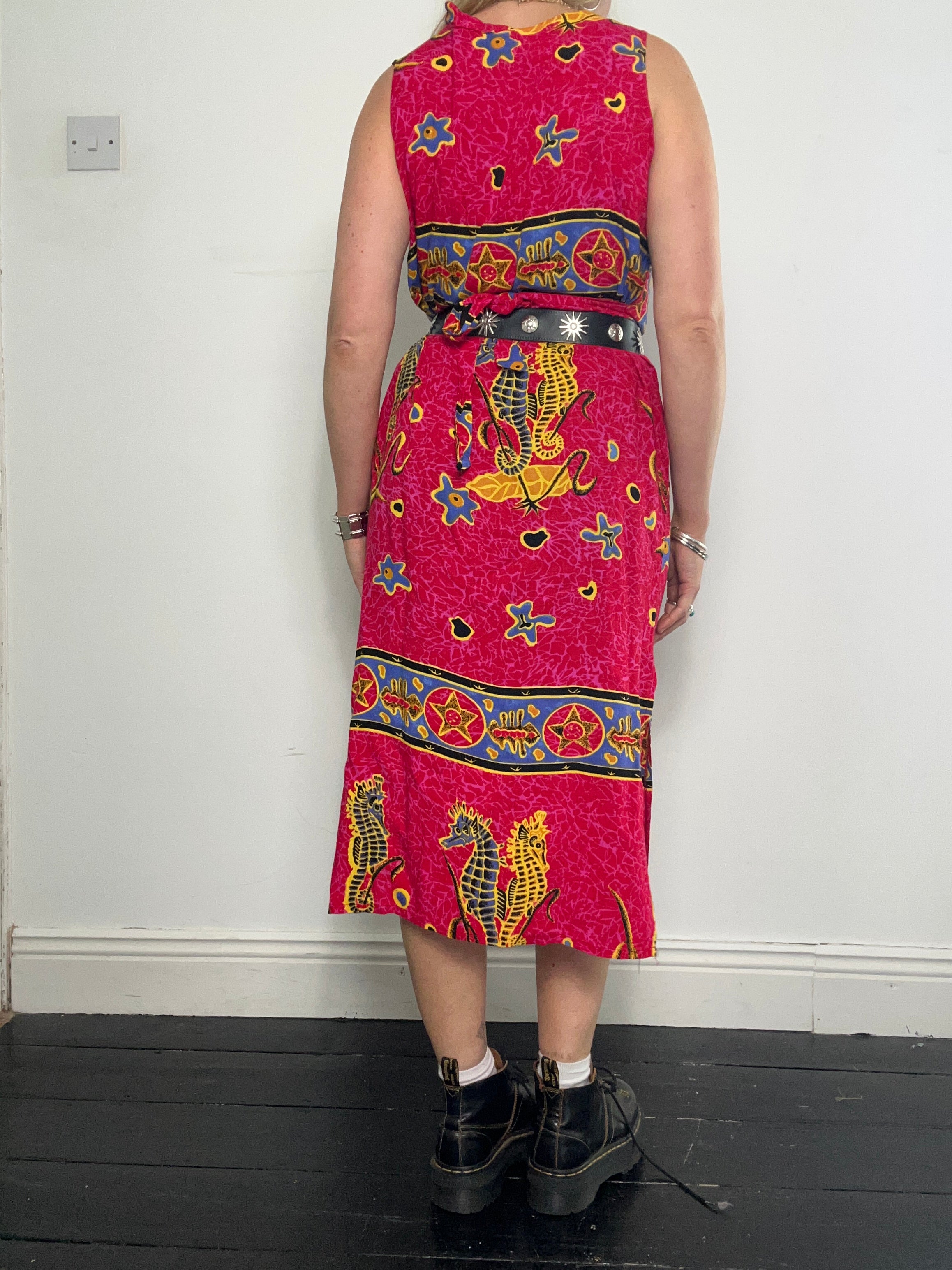 90's Sea Horse Midi Dress Size 12