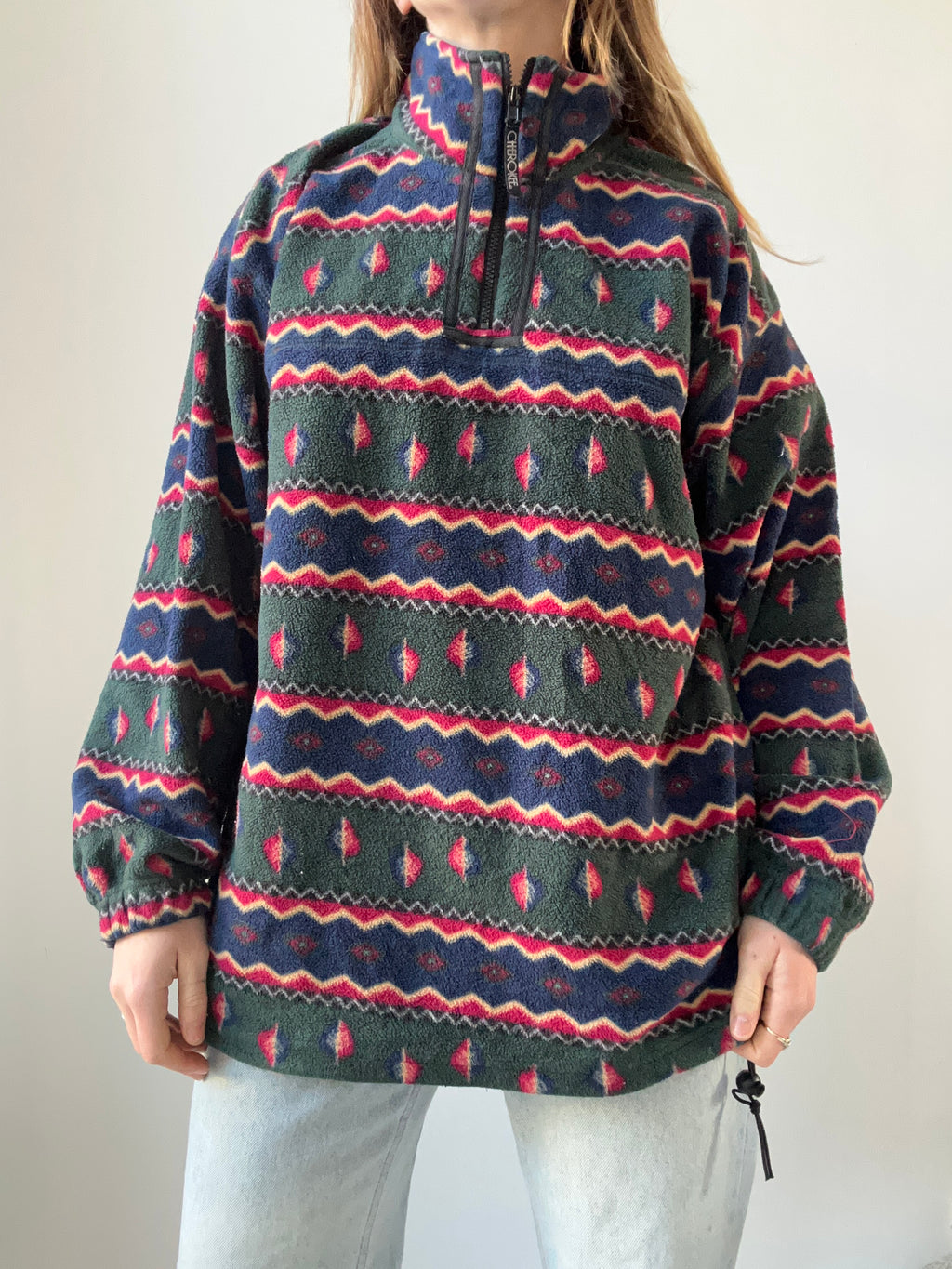 Half Zip Aztec Fleece Siez L