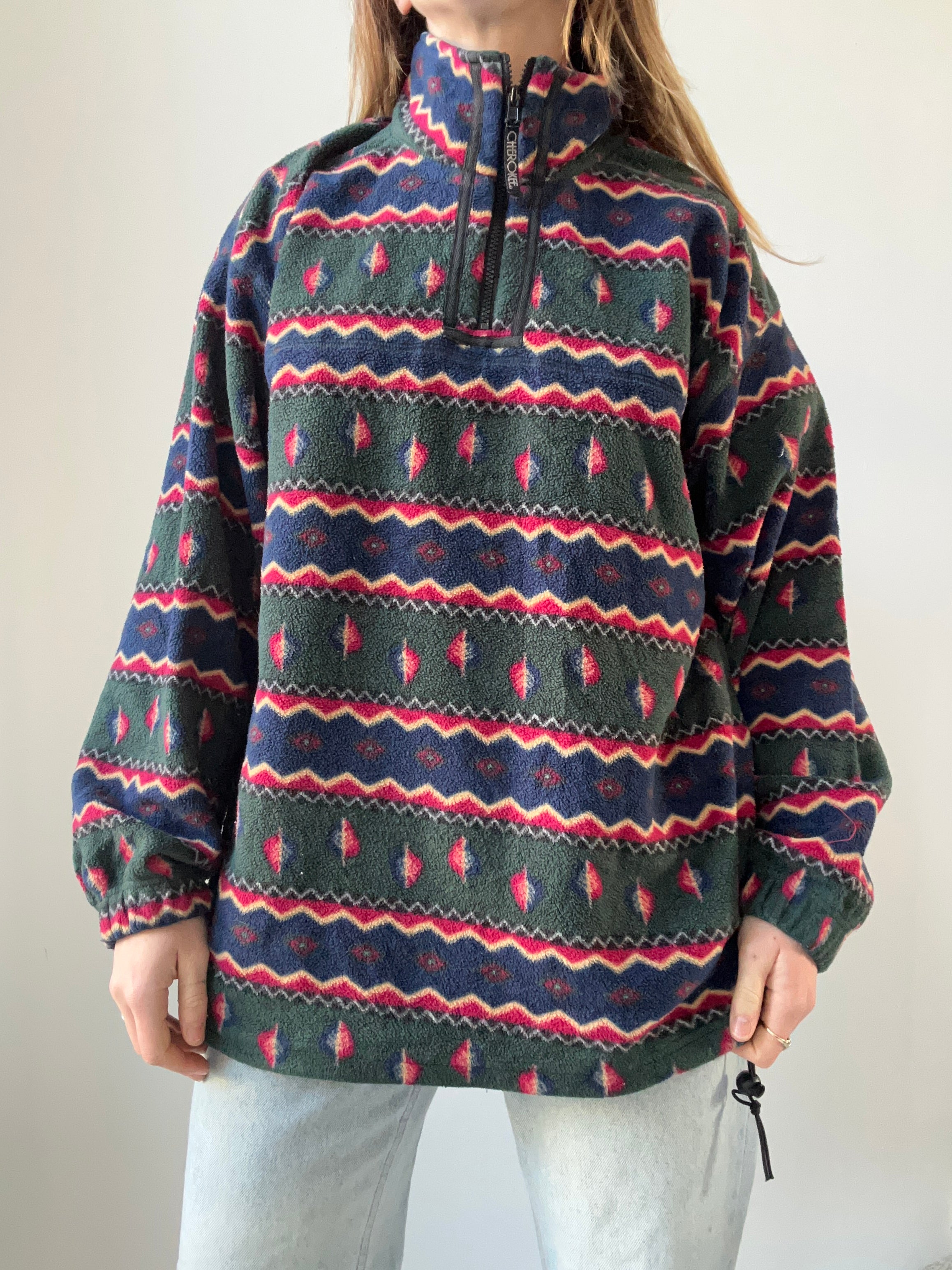 Half Zip Aztec Fleece Siez L