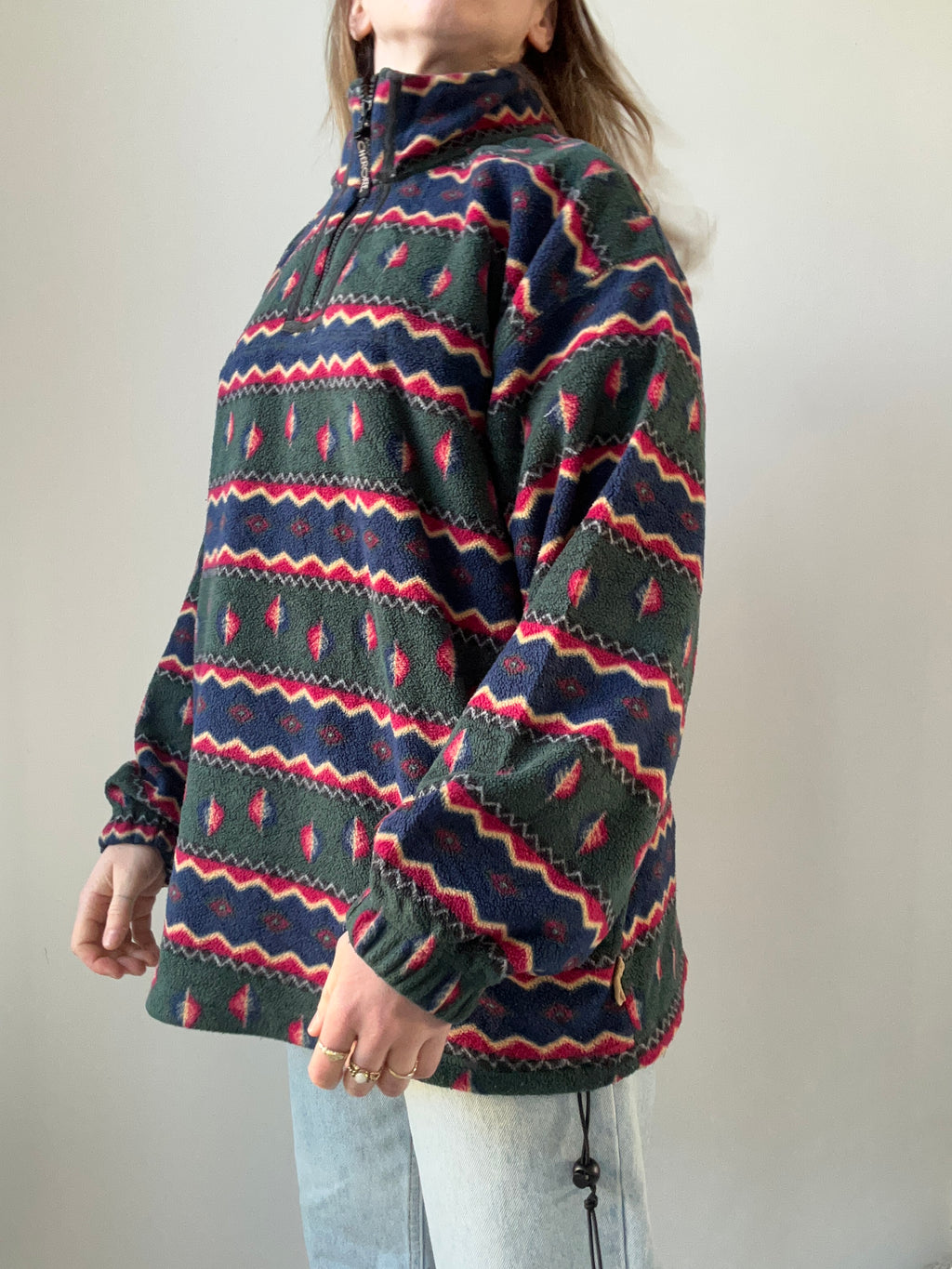 Half Zip Aztec Fleece Siez L