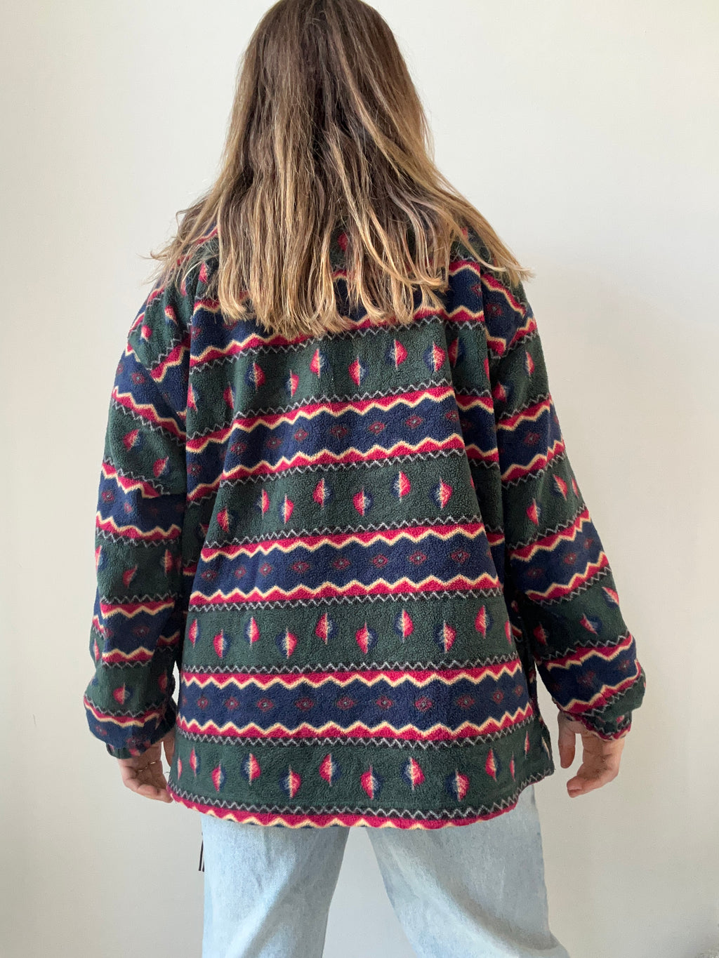 Half Zip Aztec Fleece Siez L