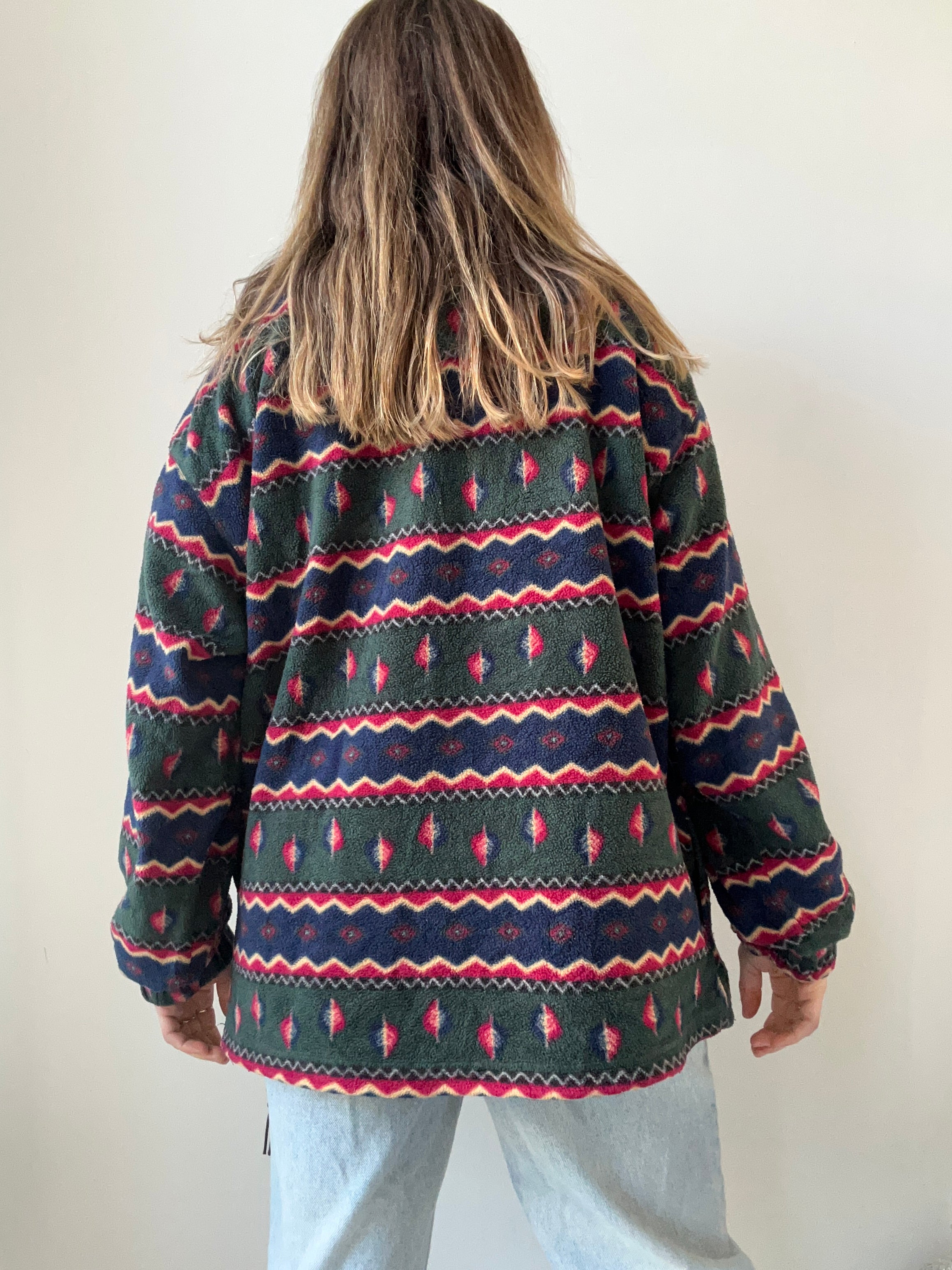 Half Zip Aztec Fleece Siez L